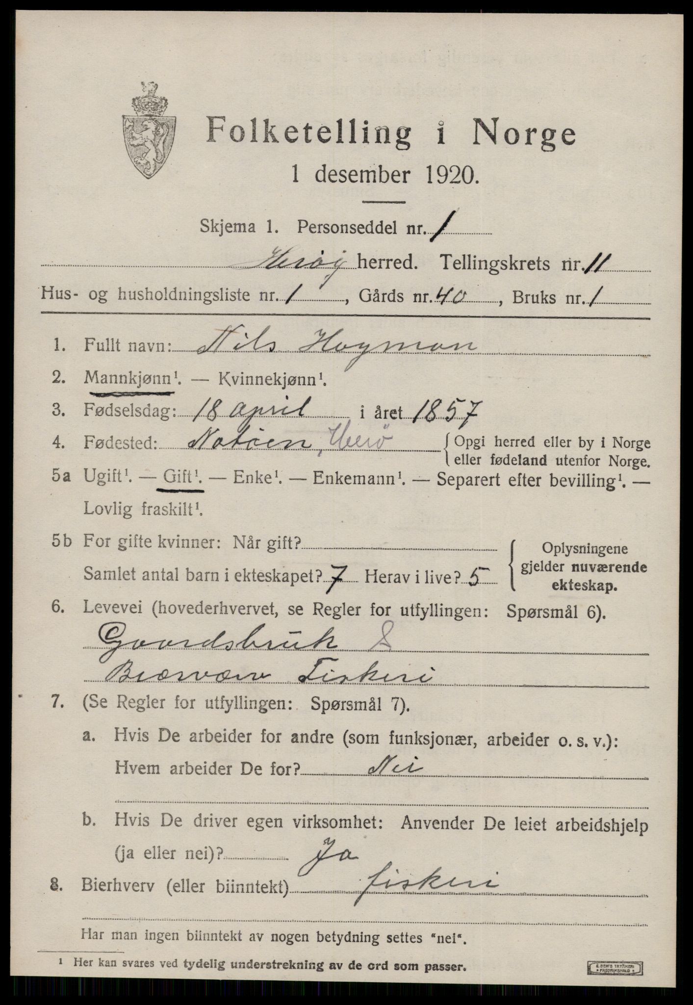 SAT, 1920 census for Herøy (MR), 1920, p. 7053