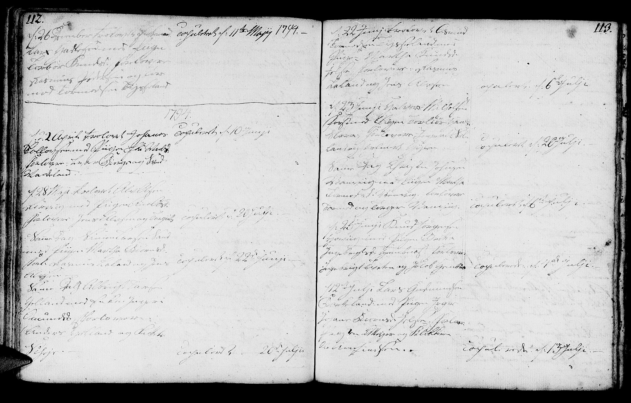 Jelsa sokneprestkontor, SAST/A-101842/01/IV: Parish register (official) no. A 3, 1768-1796, p. 112-113