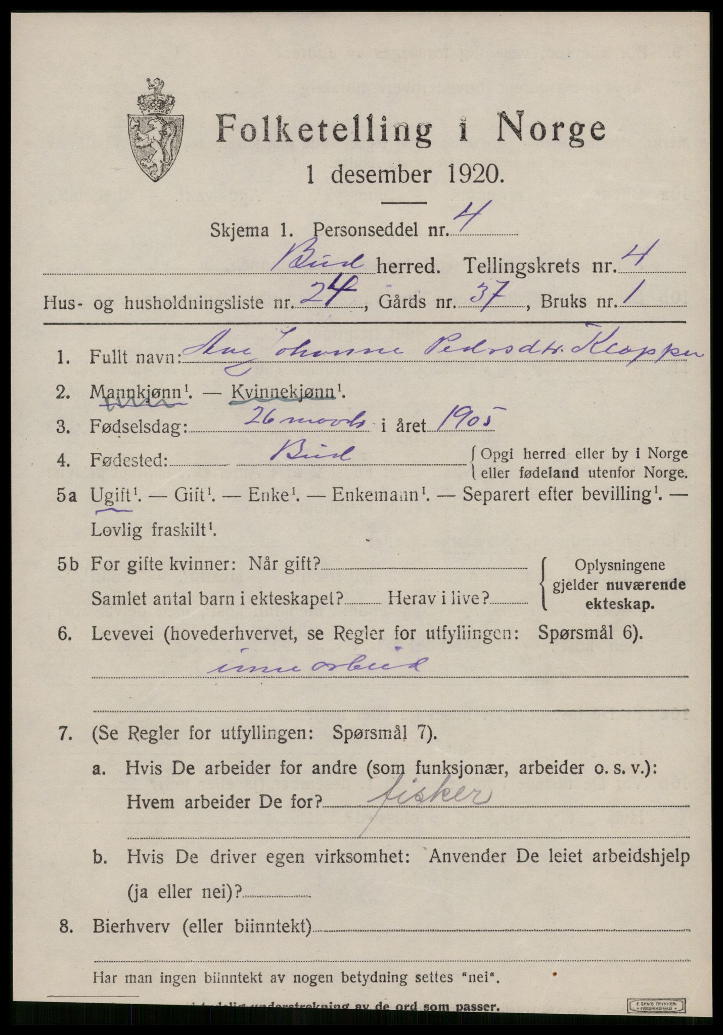 SAT, 1920 census for Bud, 1920, p. 1382