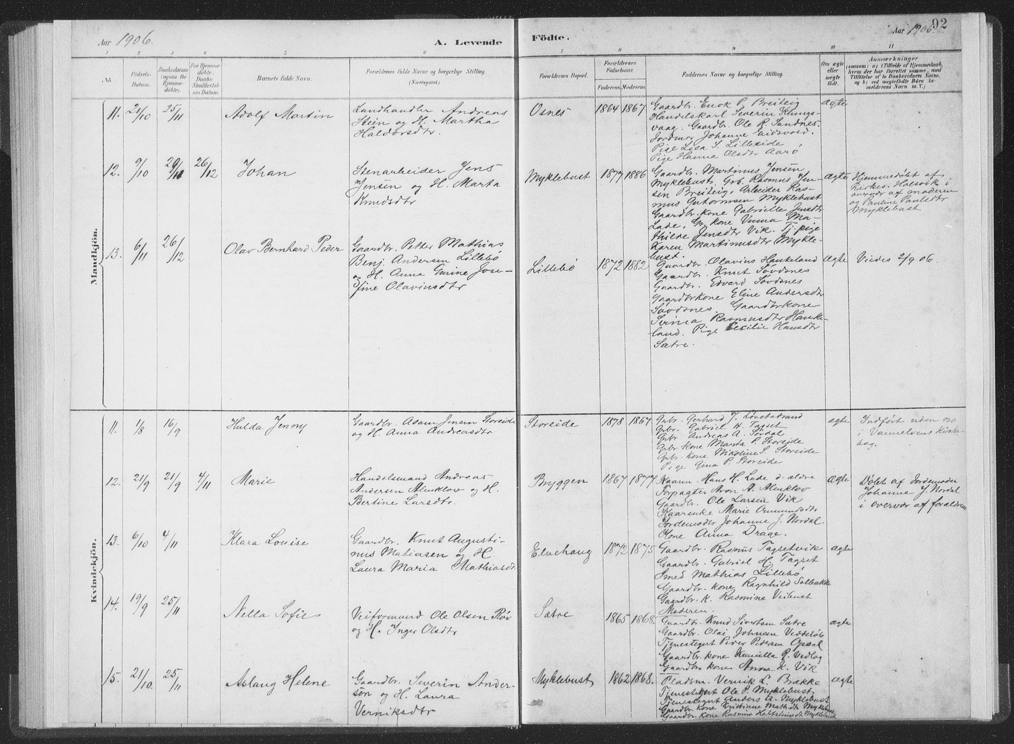 Ministerialprotokoller, klokkerbøker og fødselsregistre - Møre og Romsdal, AV/SAT-A-1454/502/L0025: Parish register (official) no. 502A03, 1885-1909, p. 92