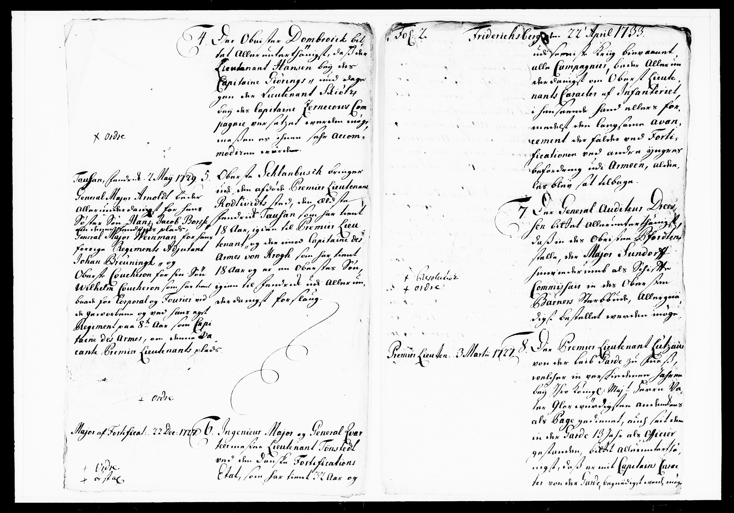 Krigskollegiet, Krigskancelliet, DRA/A-0006/-/1108-1113: Refererede sager, 1733, p. 104