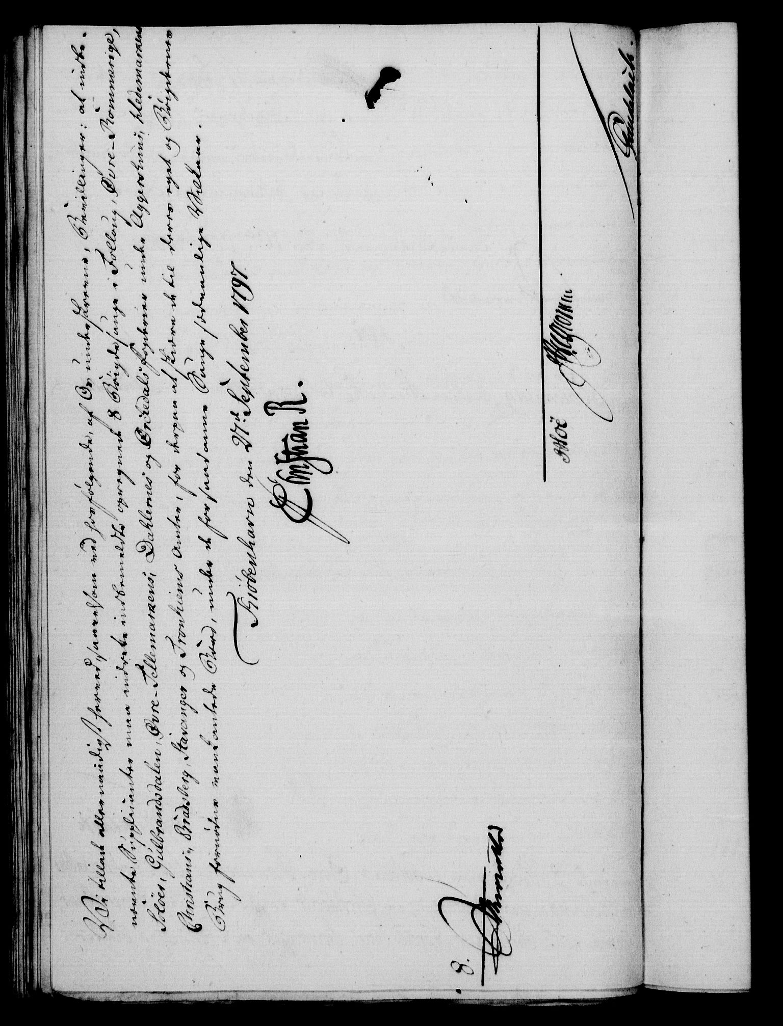 Rentekammeret, Kammerkanselliet, RA/EA-3111/G/Gf/Gfa/L0079: Norsk relasjons- og resolusjonsprotokoll (merket RK 52.79), 1797, p. 266