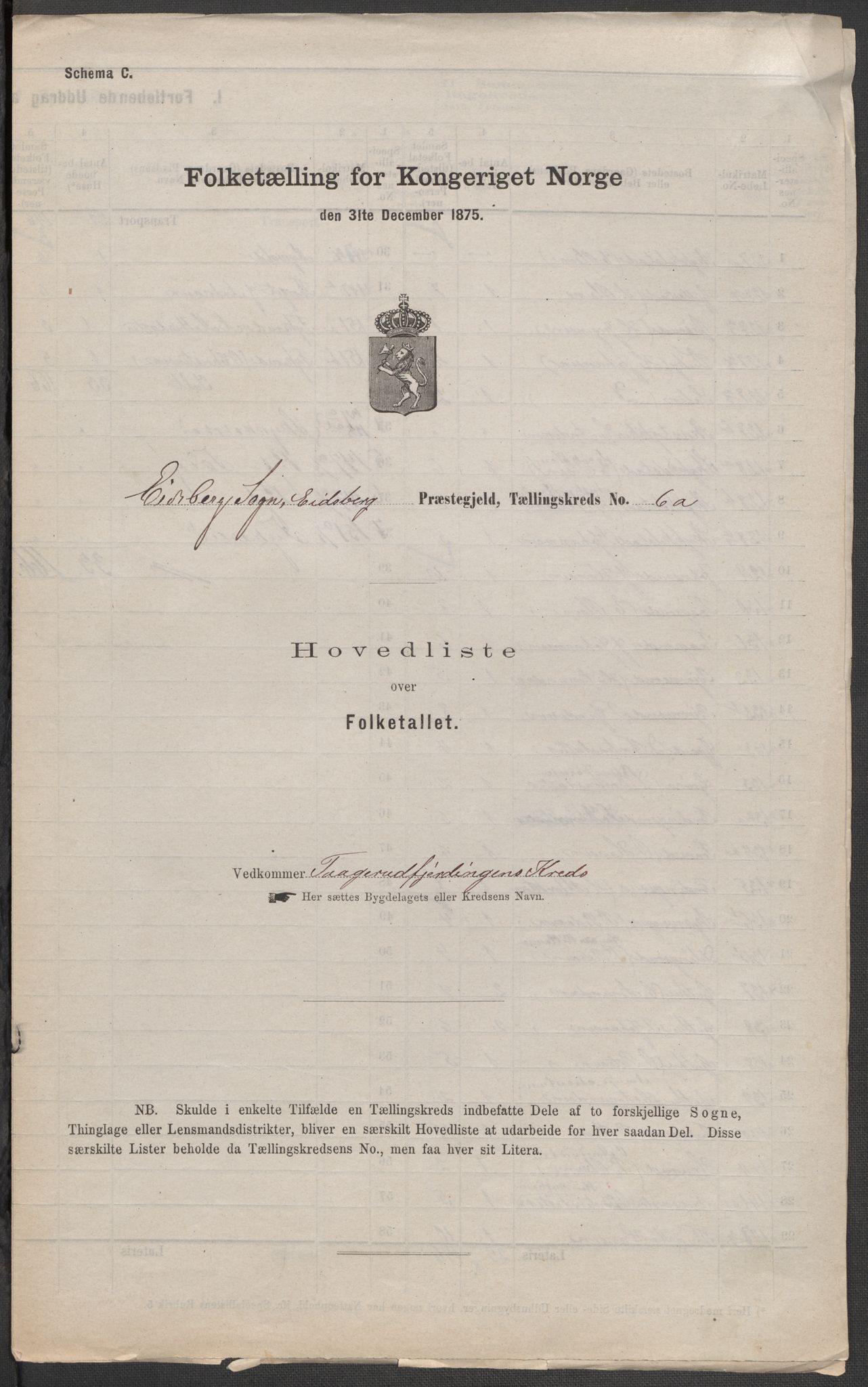 RA, 1875 census for 0125P Eidsberg, 1875, p. 26