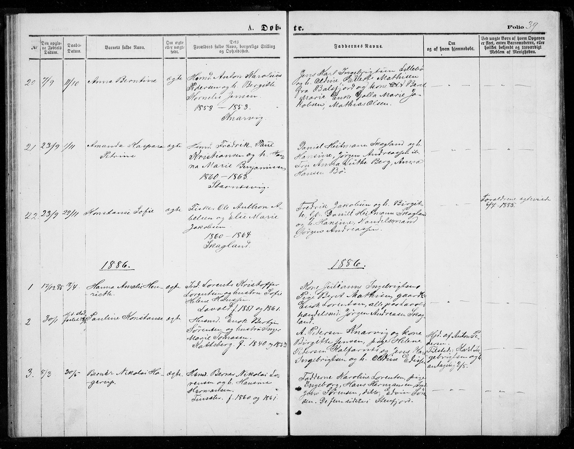 Berg sokneprestkontor, SATØ/S-1318/G/Ga/Gab/L0003klokker: Parish register (copy) no. 3, 1874-1886, p. 39