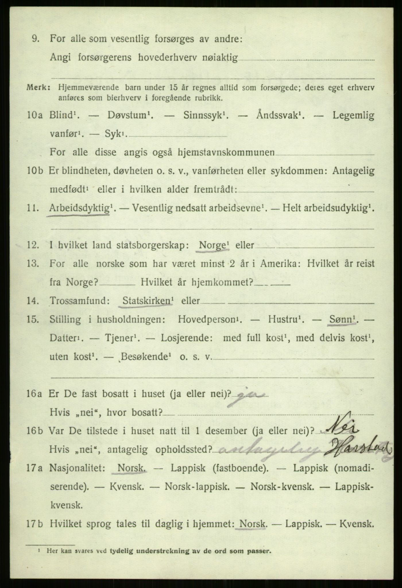 SATØ, 1920 census for Bjarkøy, 1920, p. 3826