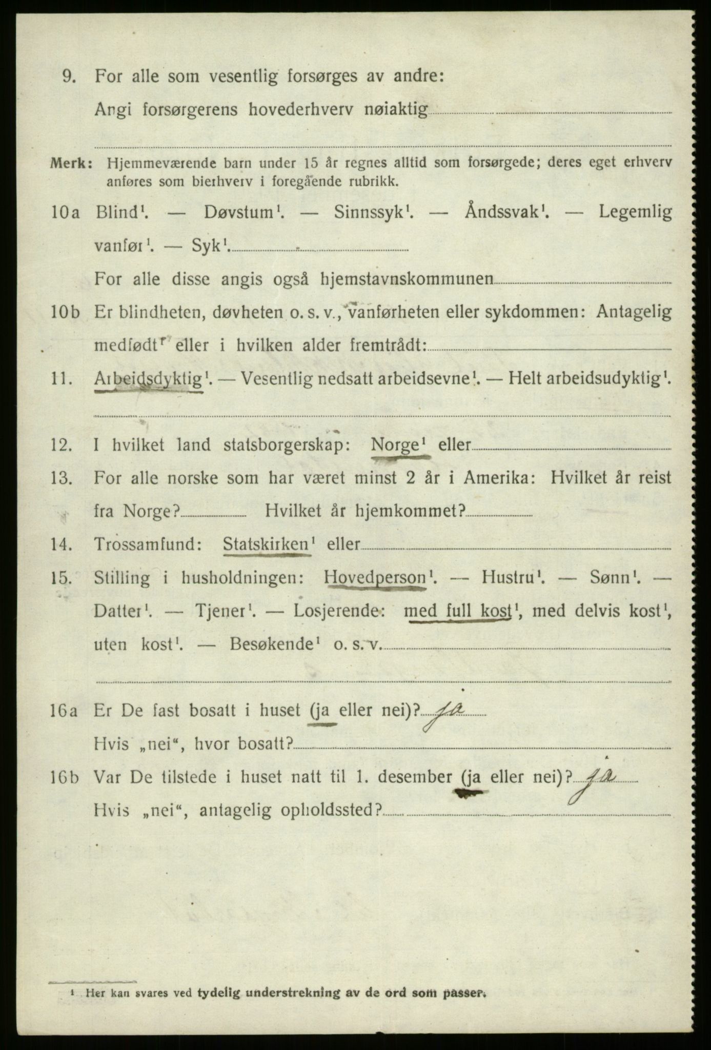 SAB, 1920 census for Hornindal, 1920, p. 3131