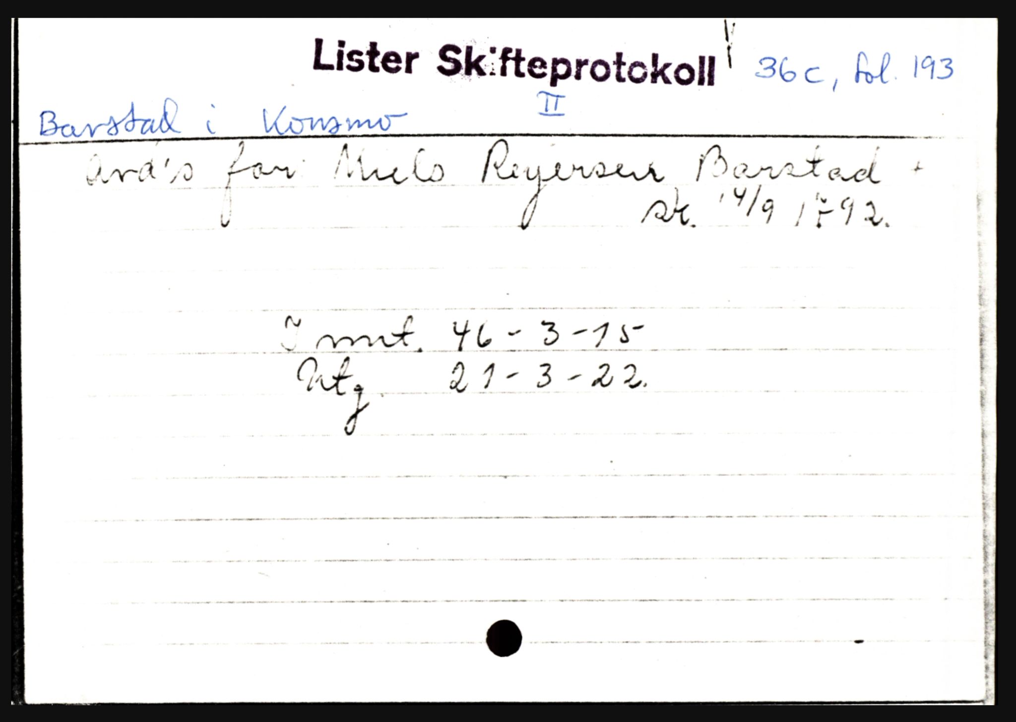 Lister sorenskriveri, AV/SAK-1221-0003/H, p. 1027