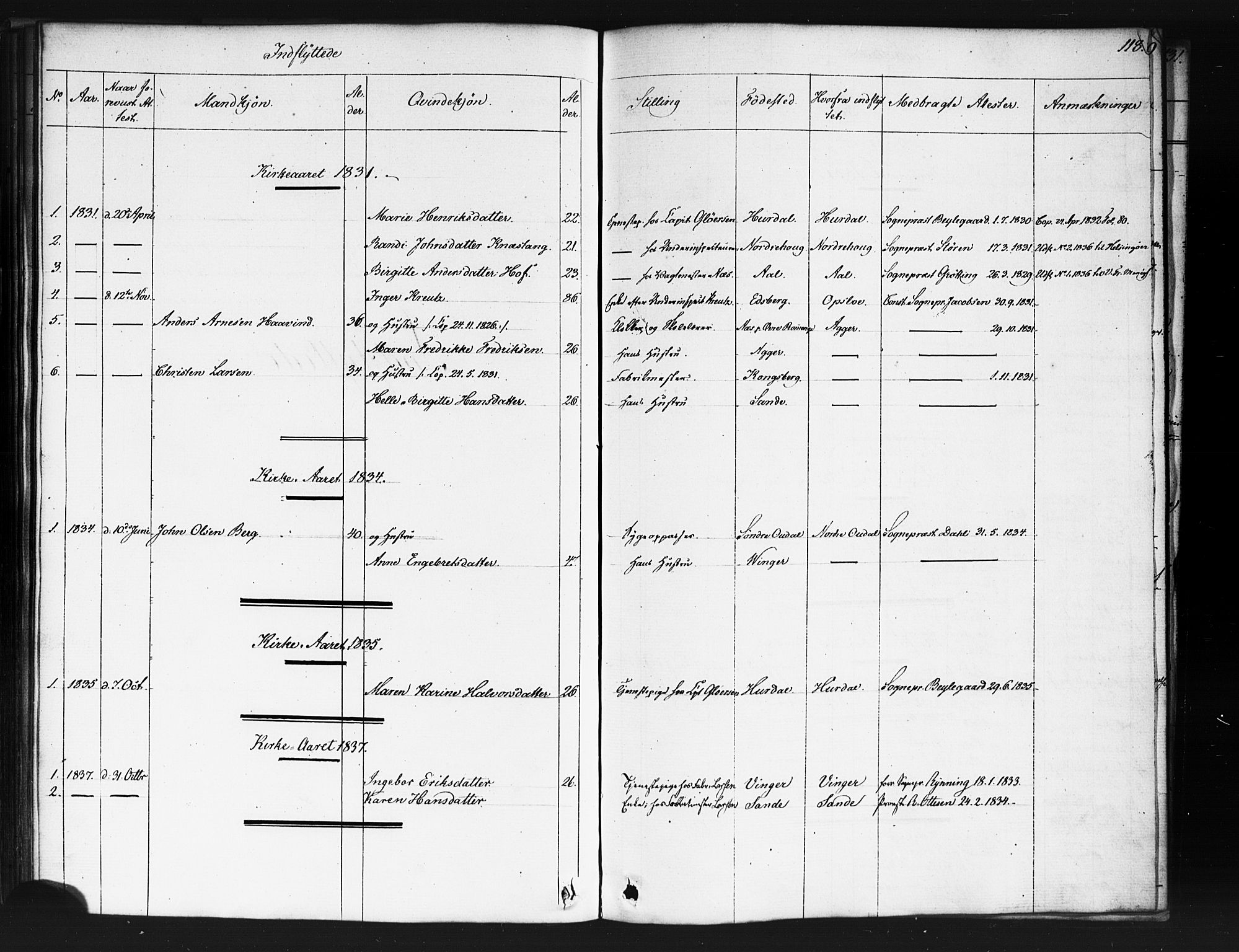 Kristiania tukthusprest Kirkebøker, AV/SAO-A-10881/F/Fa/L0003: Parish register (official) no. 3, 1831-1865, p. 118