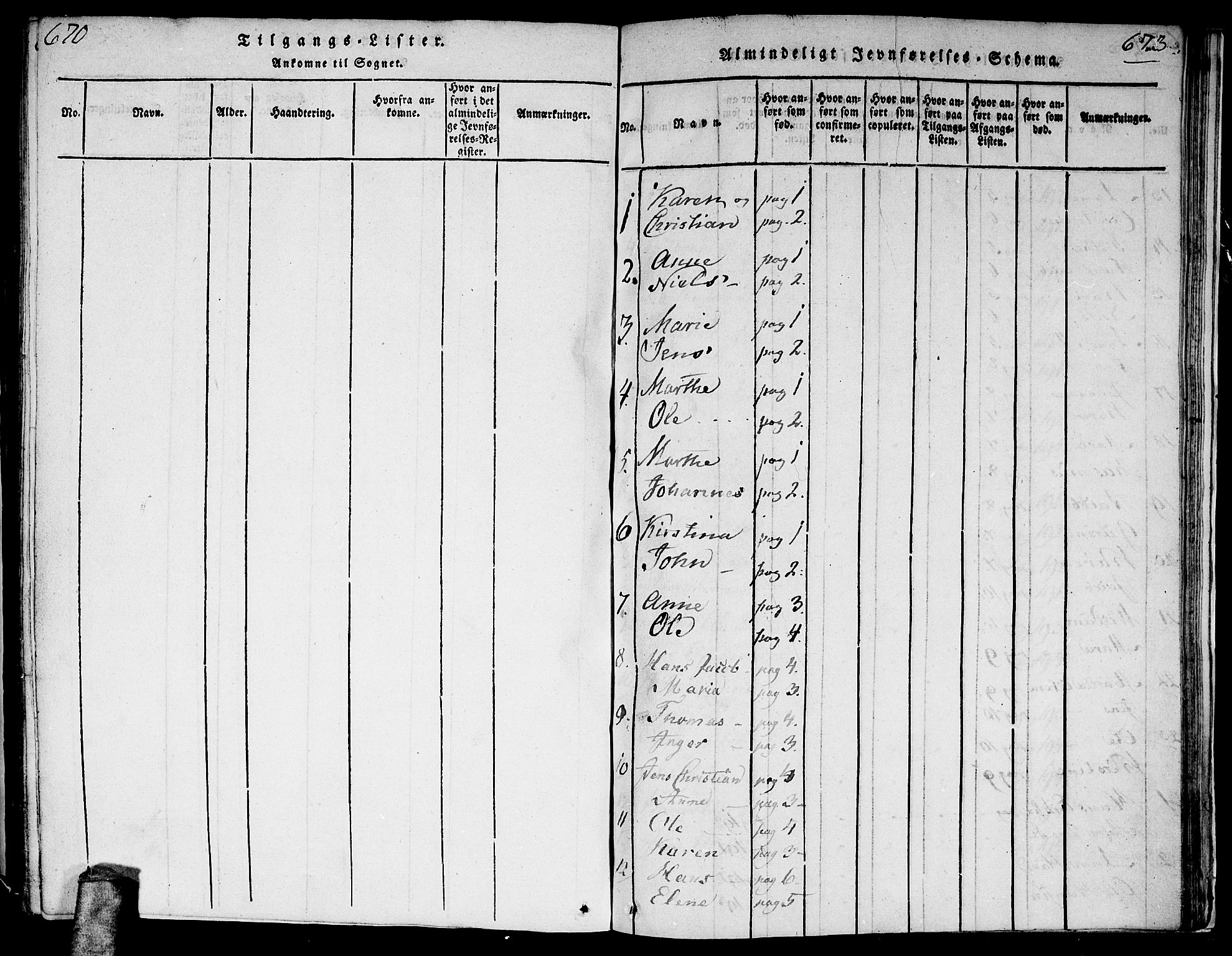Gjerdrum prestekontor Kirkebøker, SAO/A-10412b/G/Ga/L0001: Parish register (copy) no. I 1, 1816-1837, p. 672-673