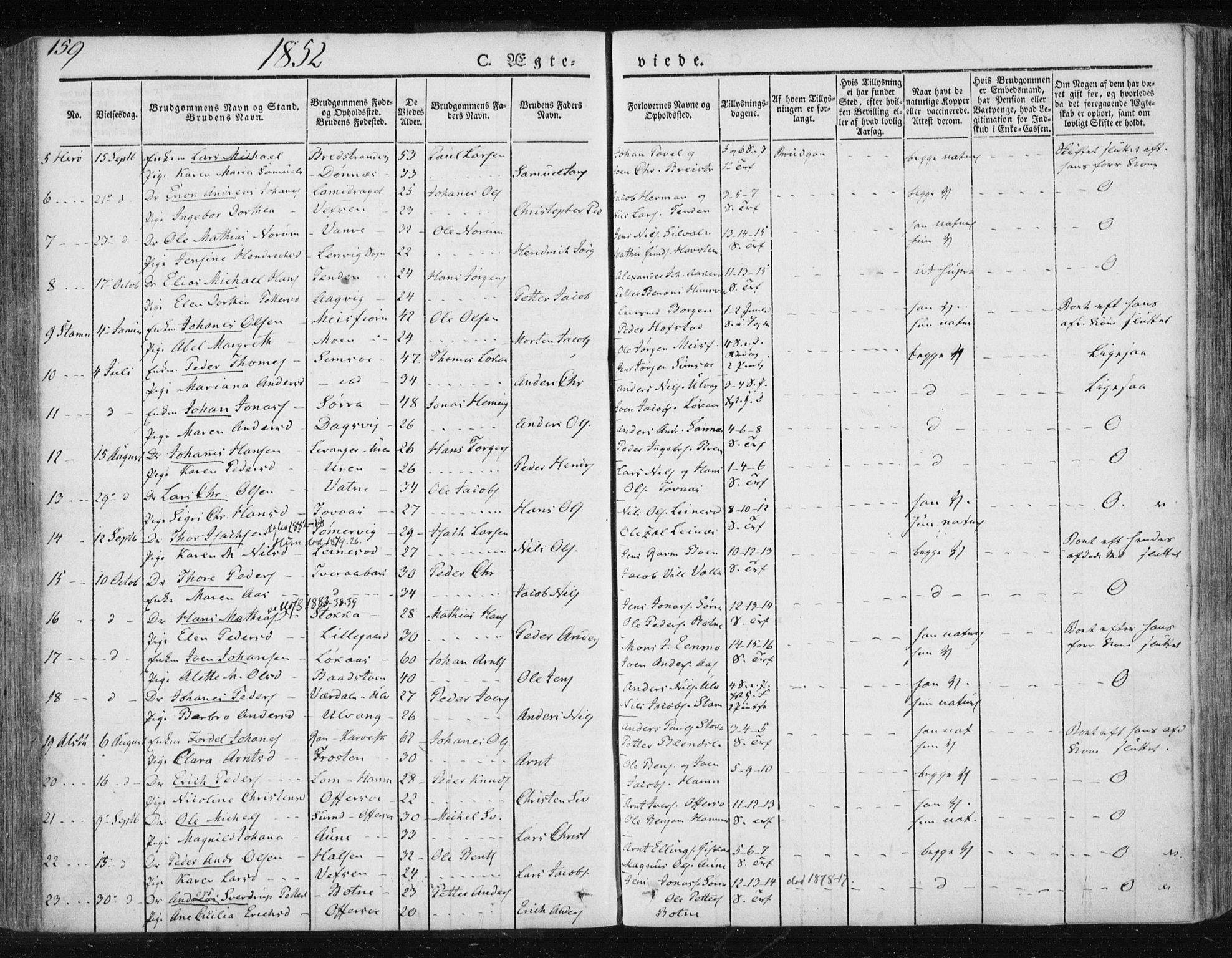 Ministerialprotokoller, klokkerbøker og fødselsregistre - Nordland, AV/SAT-A-1459/830/L0447: Parish register (official) no. 830A11, 1831-1854, p. 159