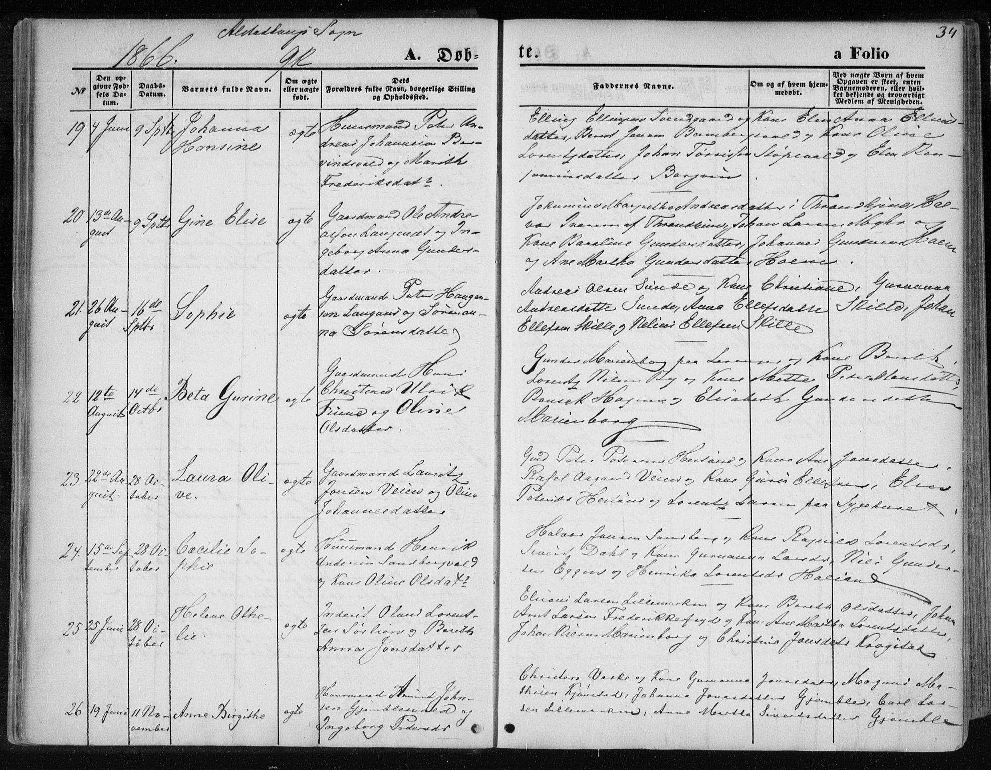 Ministerialprotokoller, klokkerbøker og fødselsregistre - Nord-Trøndelag, SAT/A-1458/717/L0157: Parish register (official) no. 717A08 /1, 1863-1877, p. 34