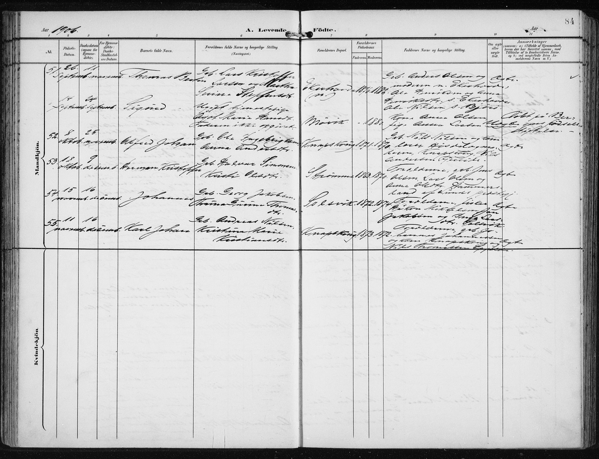 Fjell sokneprestembete, SAB/A-75301/H/Haa: Parish register (official) no. A  9, 1899-1910, p. 84
