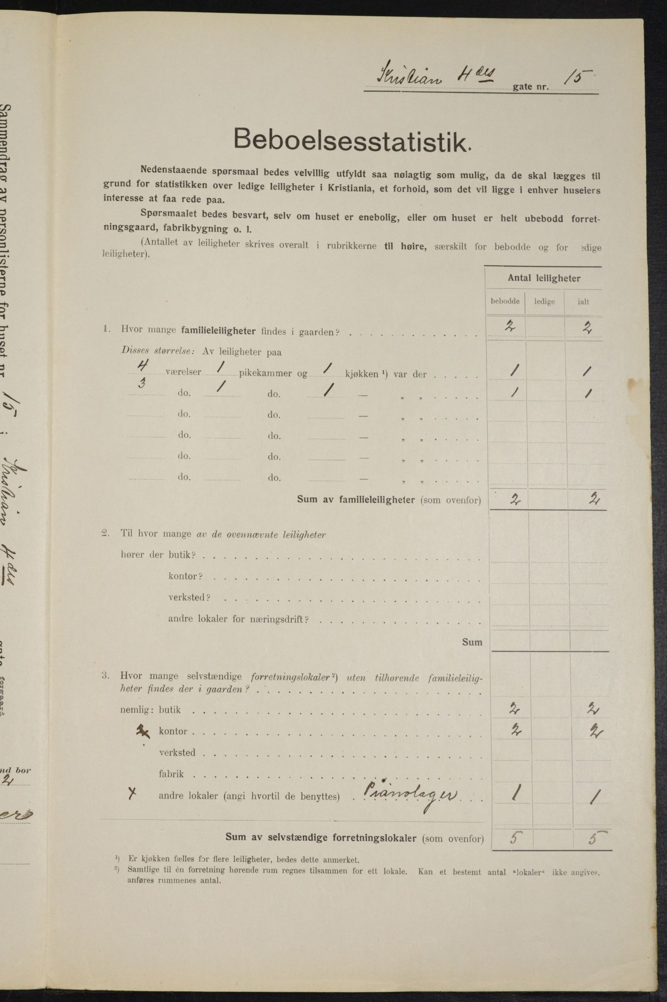 OBA, Municipal Census 1914 for Kristiania, 1914, p. 54148