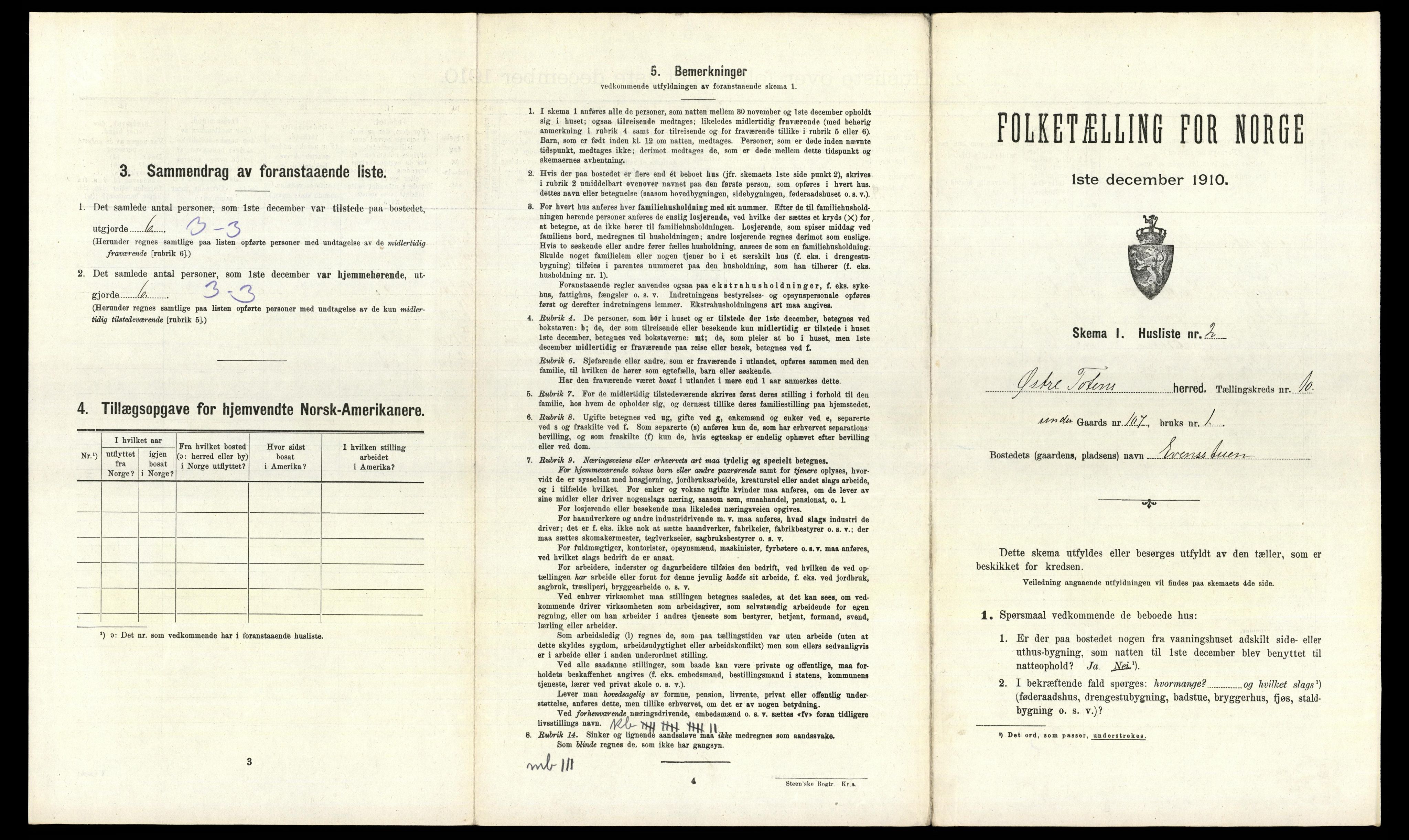 RA, 1910 census for Østre Toten, 1910, p. 2715