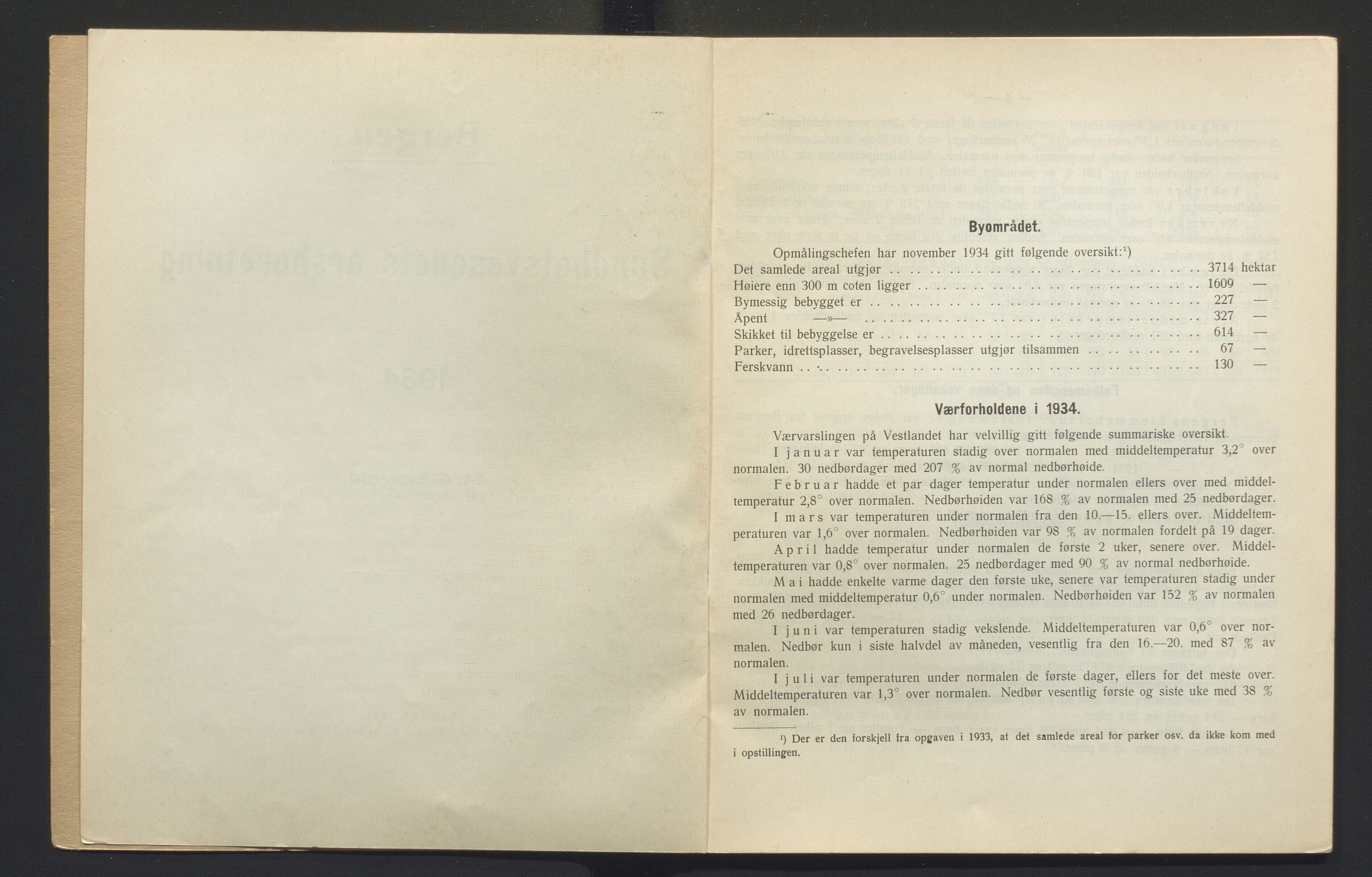 Bergen kommune, Sunnhetsvesen (Bergen helseråd), BBA/A-2617/X/Xa/L0027: Årsmelding, 1934