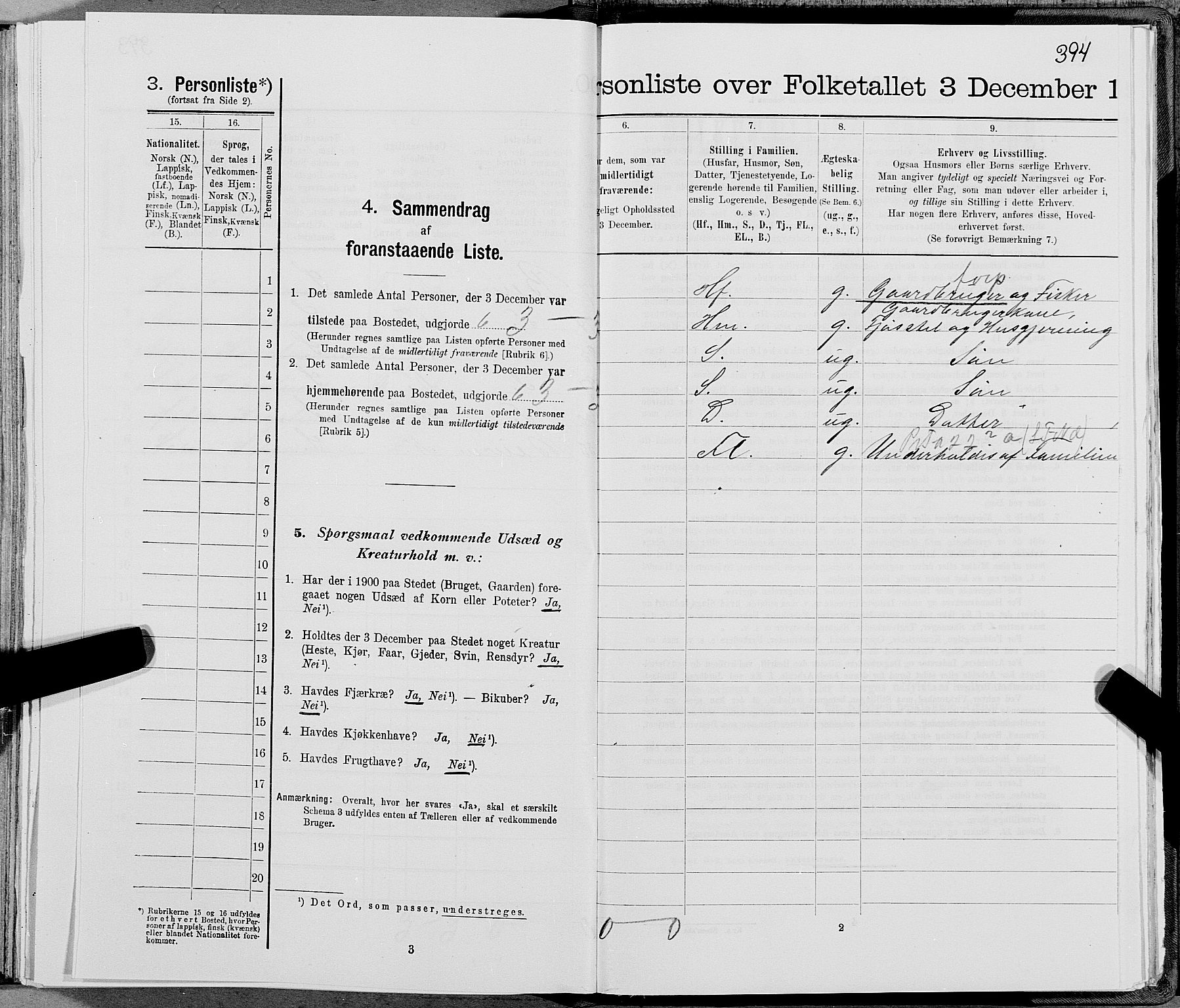 SAT, 1900 census for Gildeskål, 1900, p. 910