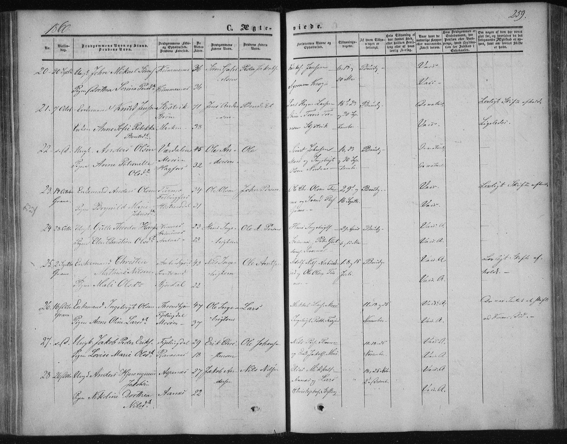 Ministerialprotokoller, klokkerbøker og fødselsregistre - Nordland, SAT/A-1459/820/L0293: Parish register (official) no. 820A14, 1855-1865, p. 259