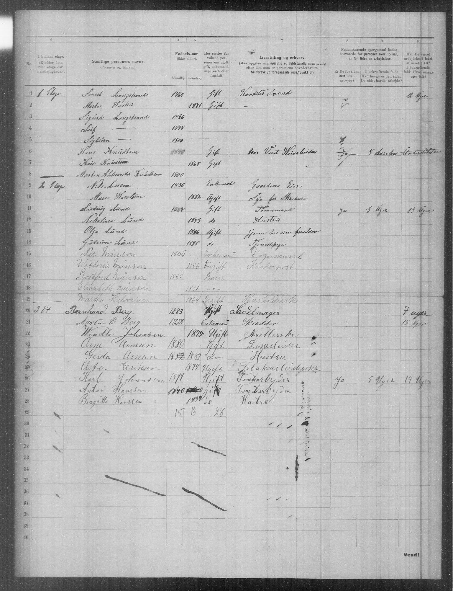 OBA, Municipal Census 1903 for Kristiania, 1903, p. 1772