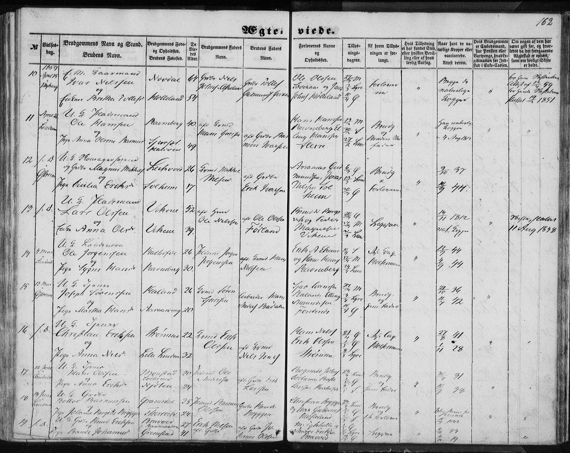 Lindås Sokneprestembete, AV/SAB-A-76701/H/Haa/Haaa/L0013: Parish register (official) no. A 13, 1848-1862, p. 162