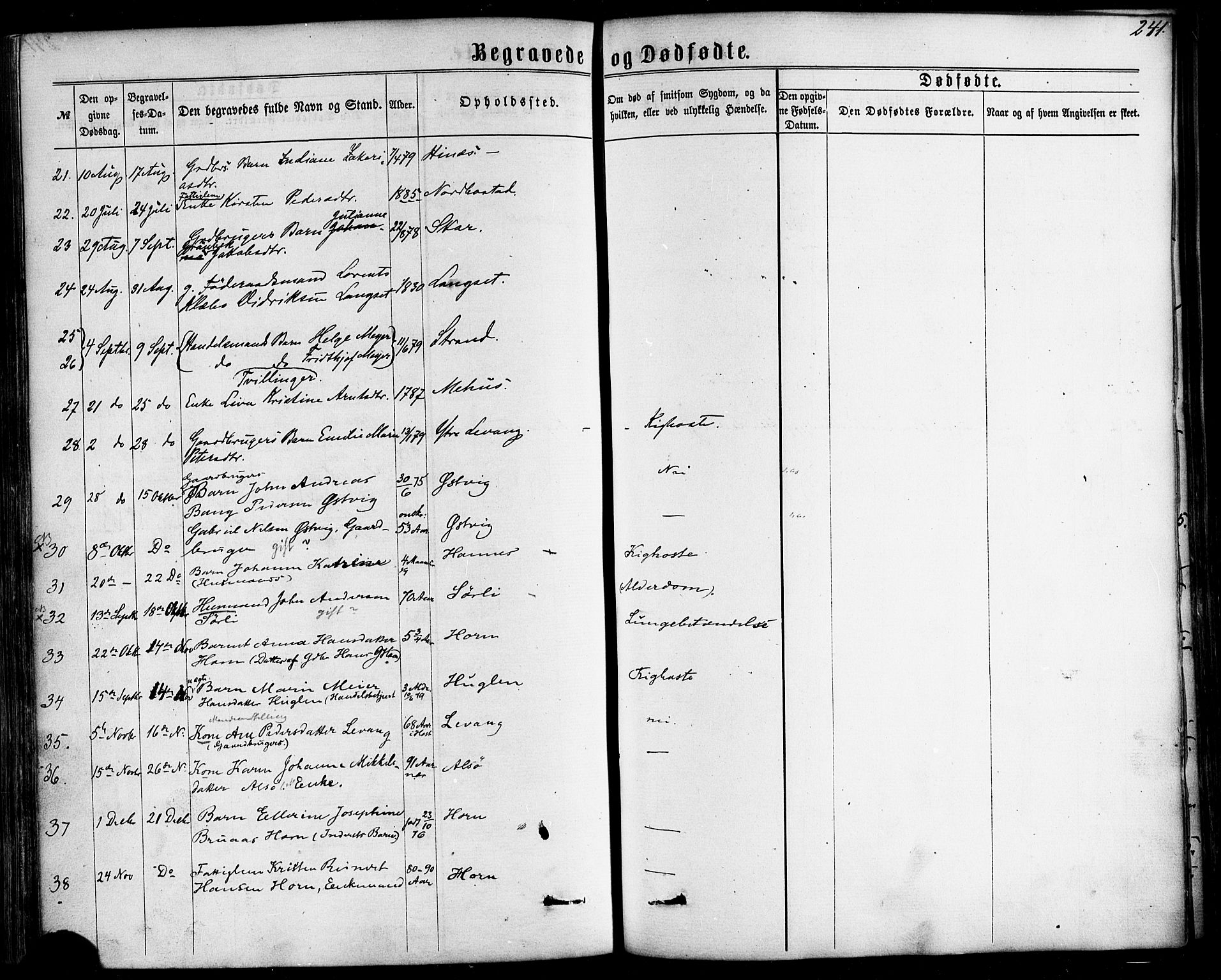 Ministerialprotokoller, klokkerbøker og fødselsregistre - Nordland, AV/SAT-A-1459/838/L0551: Parish register (official) no. 838A09, 1864-1880, p. 241