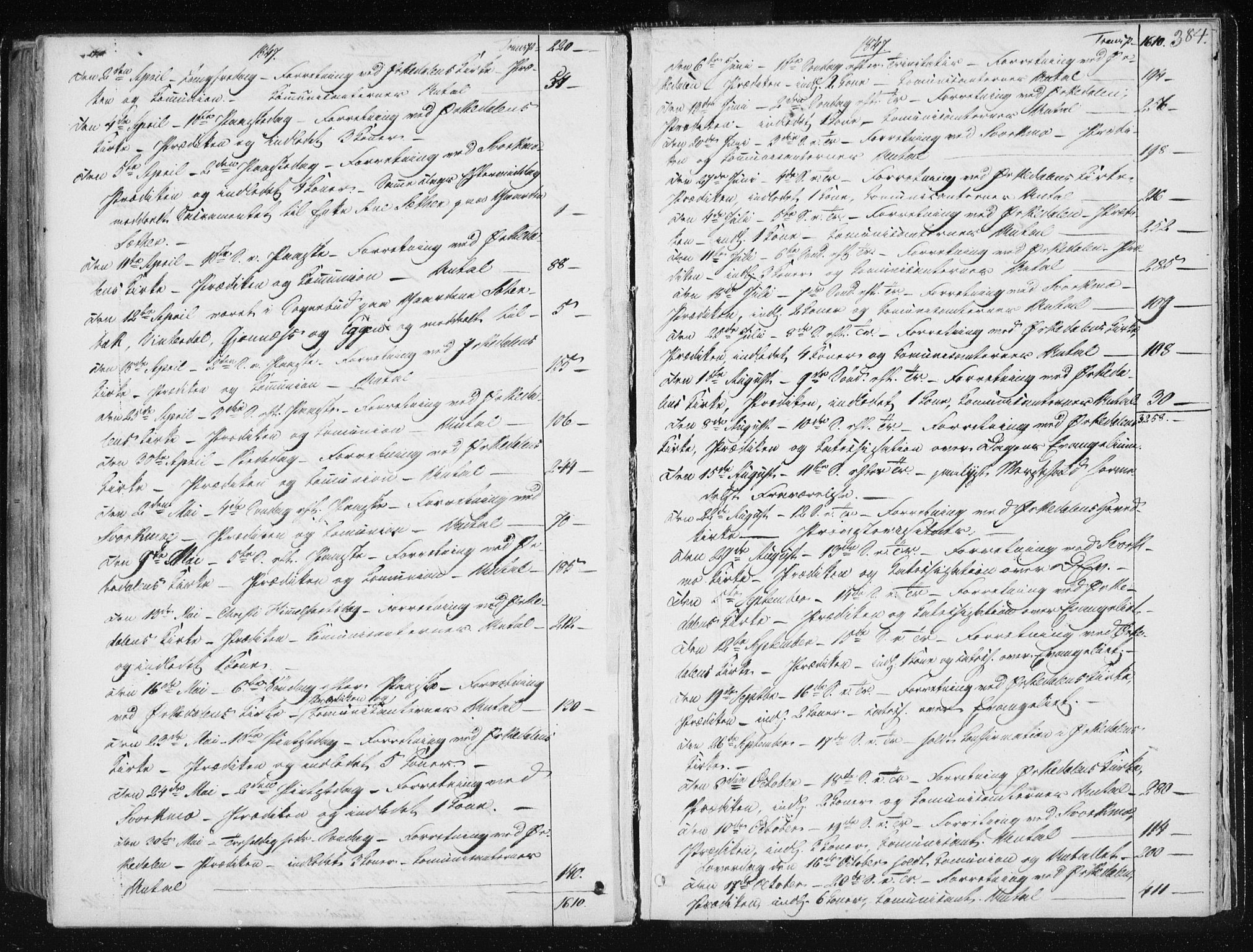 Ministerialprotokoller, klokkerbøker og fødselsregistre - Sør-Trøndelag, SAT/A-1456/668/L0805: Parish register (official) no. 668A05, 1840-1853, p. 384