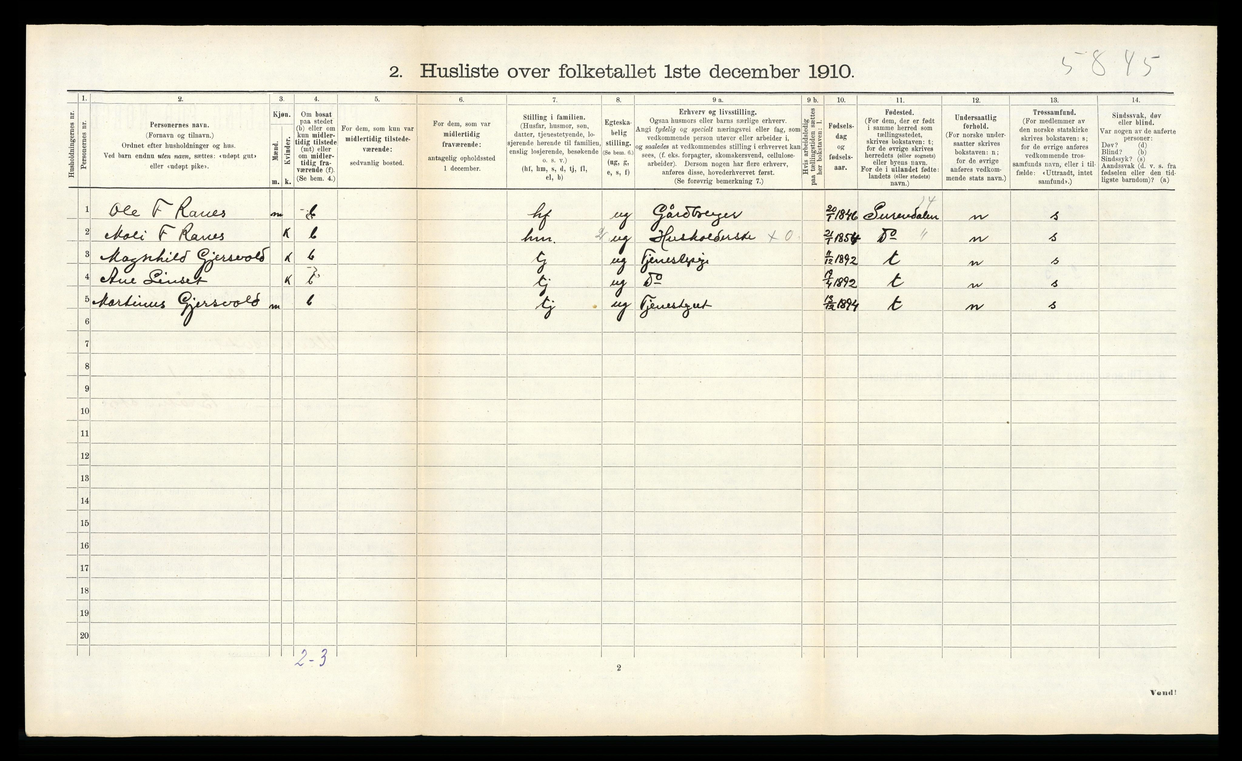 RA, 1910 census for Ålvundeid, 1910, p. 80