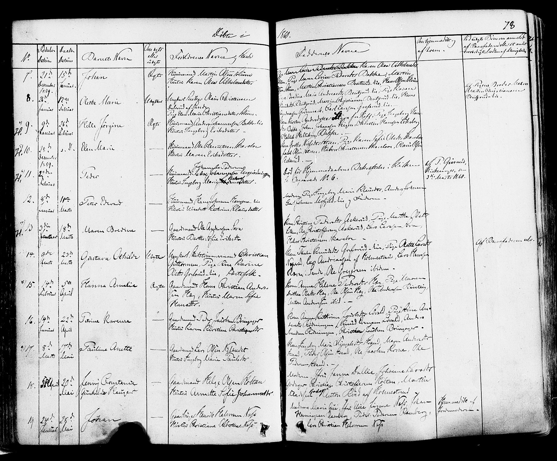 Botne kirkebøker, SAKO/A-340/F/Fa/L0006: Parish register (official) no. I 6, 1836-1877, p. 78