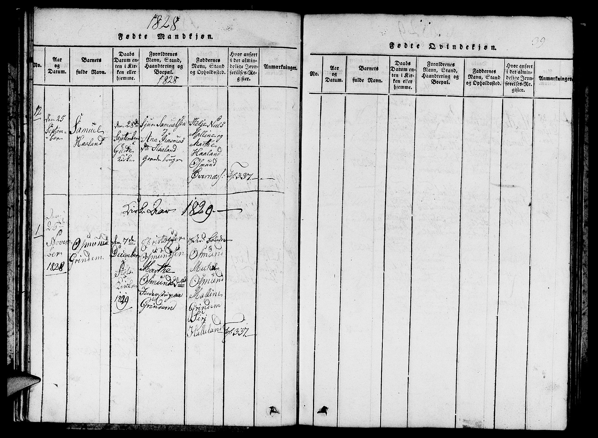 Etne sokneprestembete, SAB/A-75001/H/Hab: Parish register (copy) no. C 1, 1816-1841, p. 39