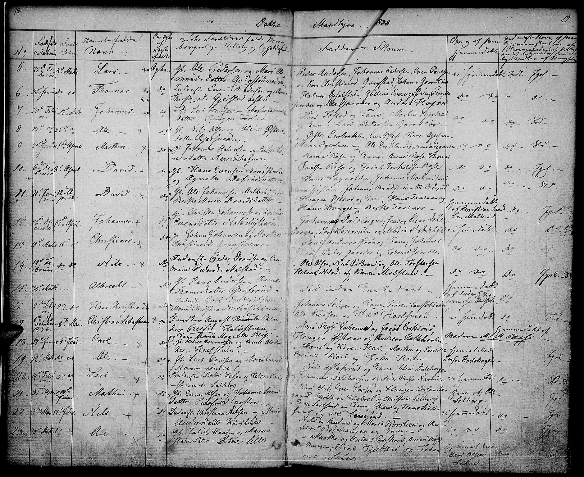 Vestre Toten prestekontor, AV/SAH-PREST-108/H/Ha/Haa/L0003: Parish register (official) no. 3, 1836-1843, p. 18-19