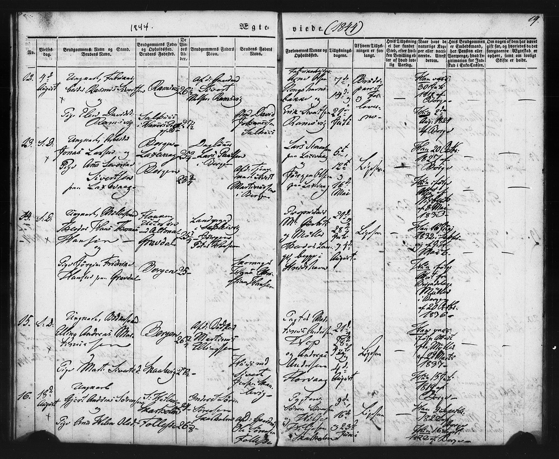 Askøy Sokneprestembete, AV/SAB-A-74101/H/Ha/Haa/Haaa/L0006: Parish register (official) no. A 6, 1840-1852, p. 19