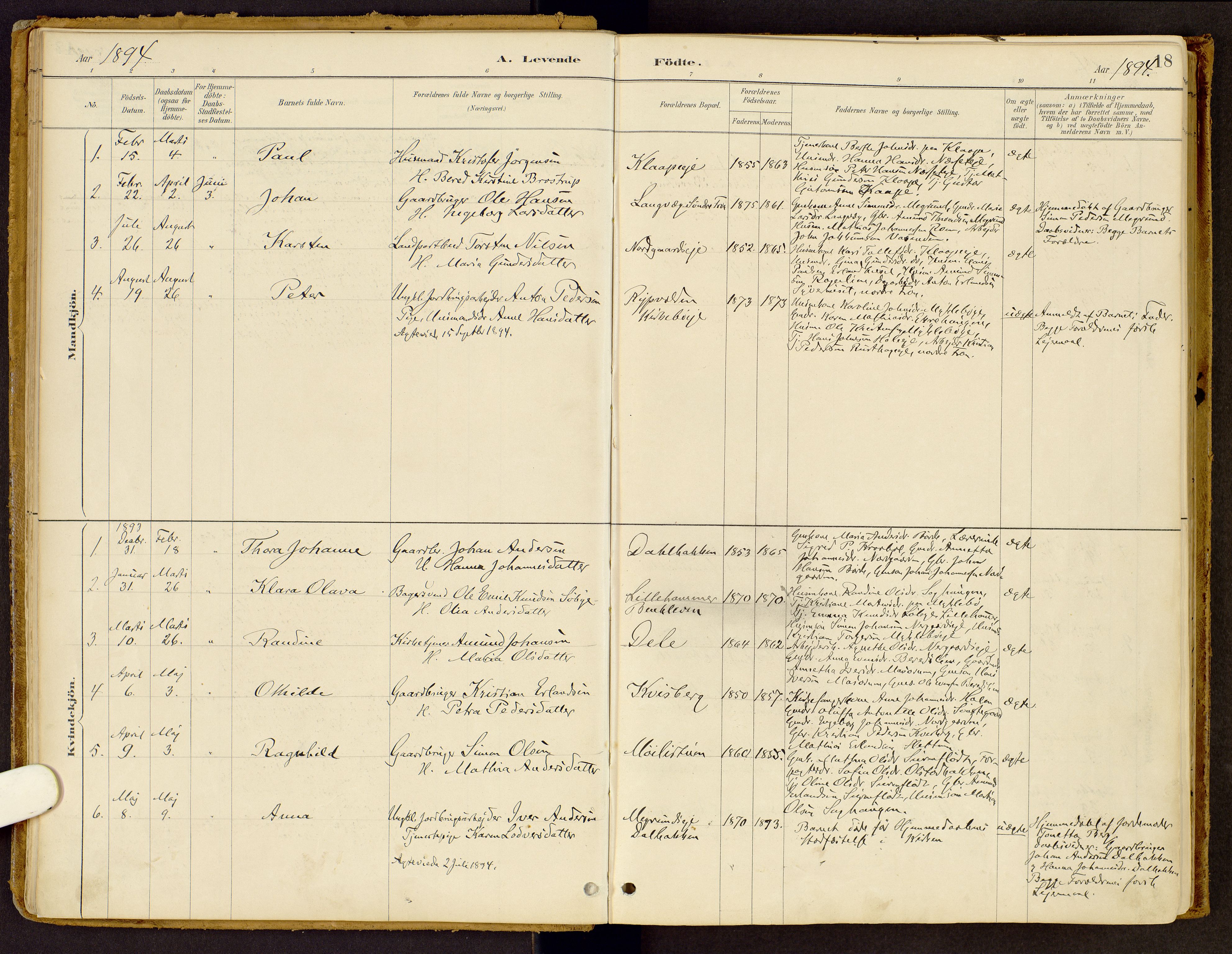 Vestre Gausdal prestekontor, SAH/PREST-094/H/Ha/Haa/L0002: Parish register (official) no. 2, 1887-1918, p. 18