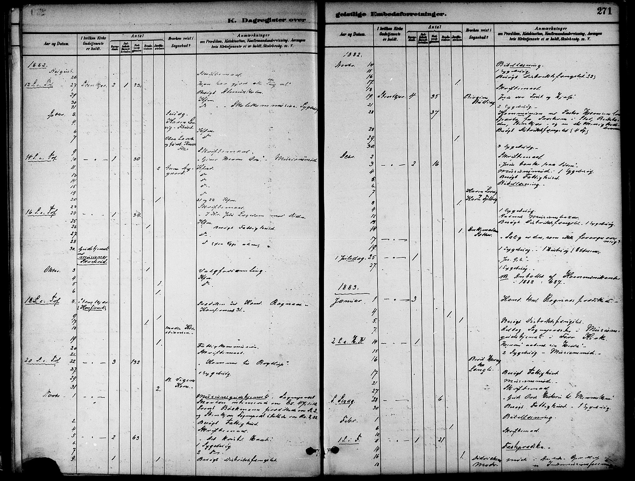 Ministerialprotokoller, klokkerbøker og fødselsregistre - Nord-Trøndelag, SAT/A-1458/739/L0371: Parish register (official) no. 739A03, 1881-1895, p. 271