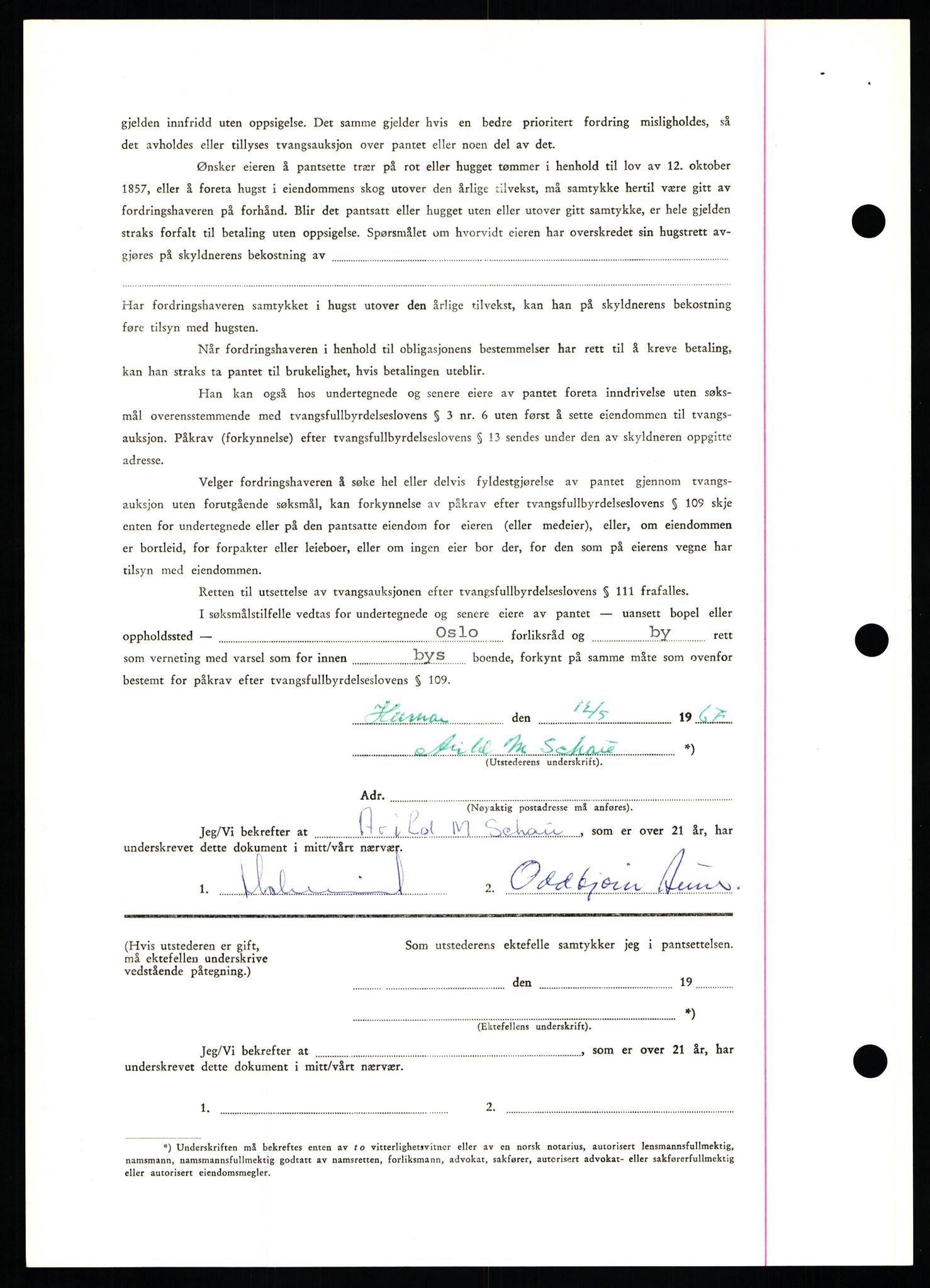 Nord-Hedmark sorenskriveri, SAH/TING-012/H/Hb/Hbf/L0071: Mortgage book no. B71, 1967-1967, Diary no: : 2920/1967