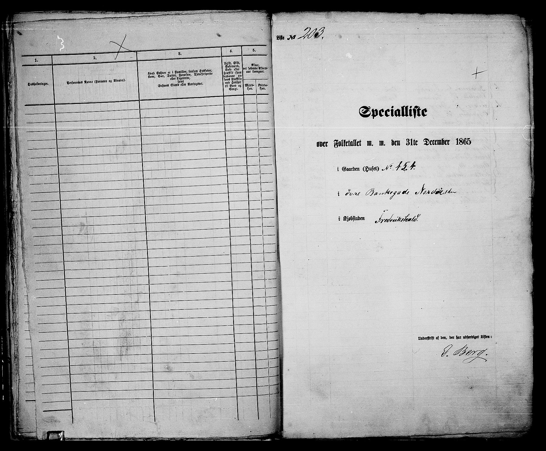 RA, 1865 census for Fredrikshald, 1865, p. 425