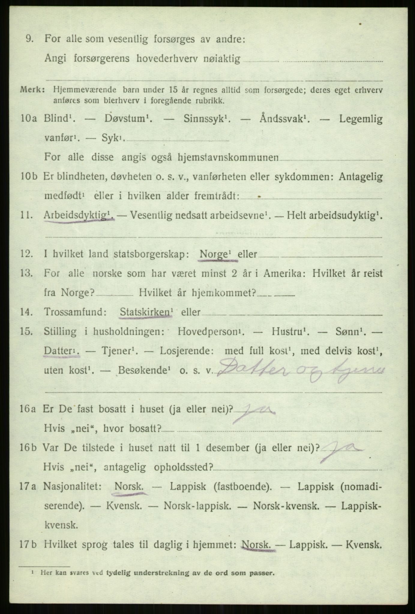 SATØ, 1920 census for Lenvik, 1920, p. 4245