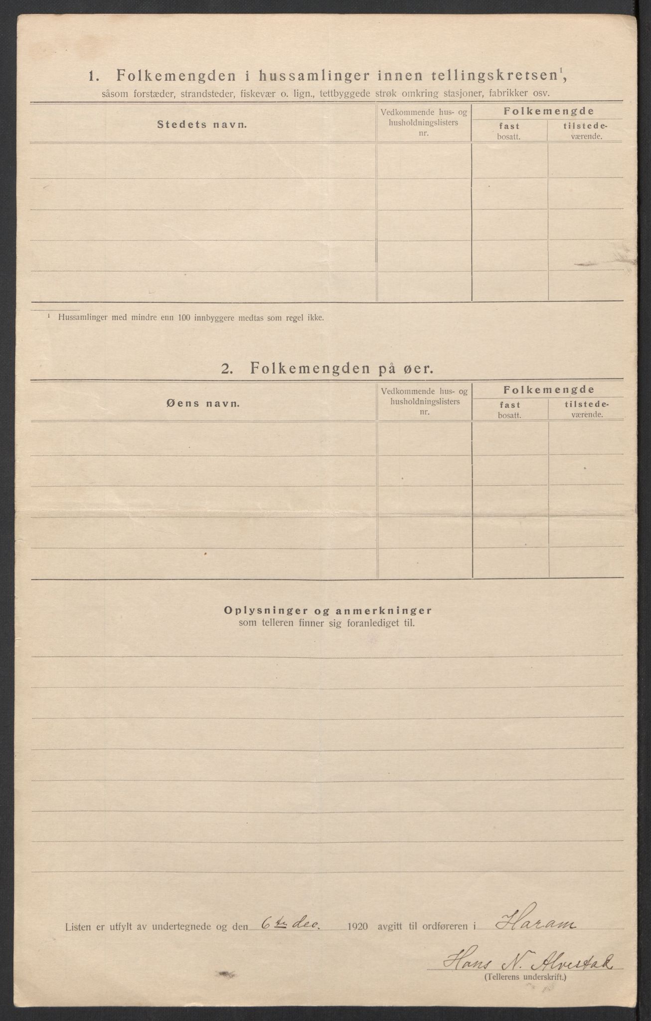 SAT, 1920 census for Haram, 1920, p. 23