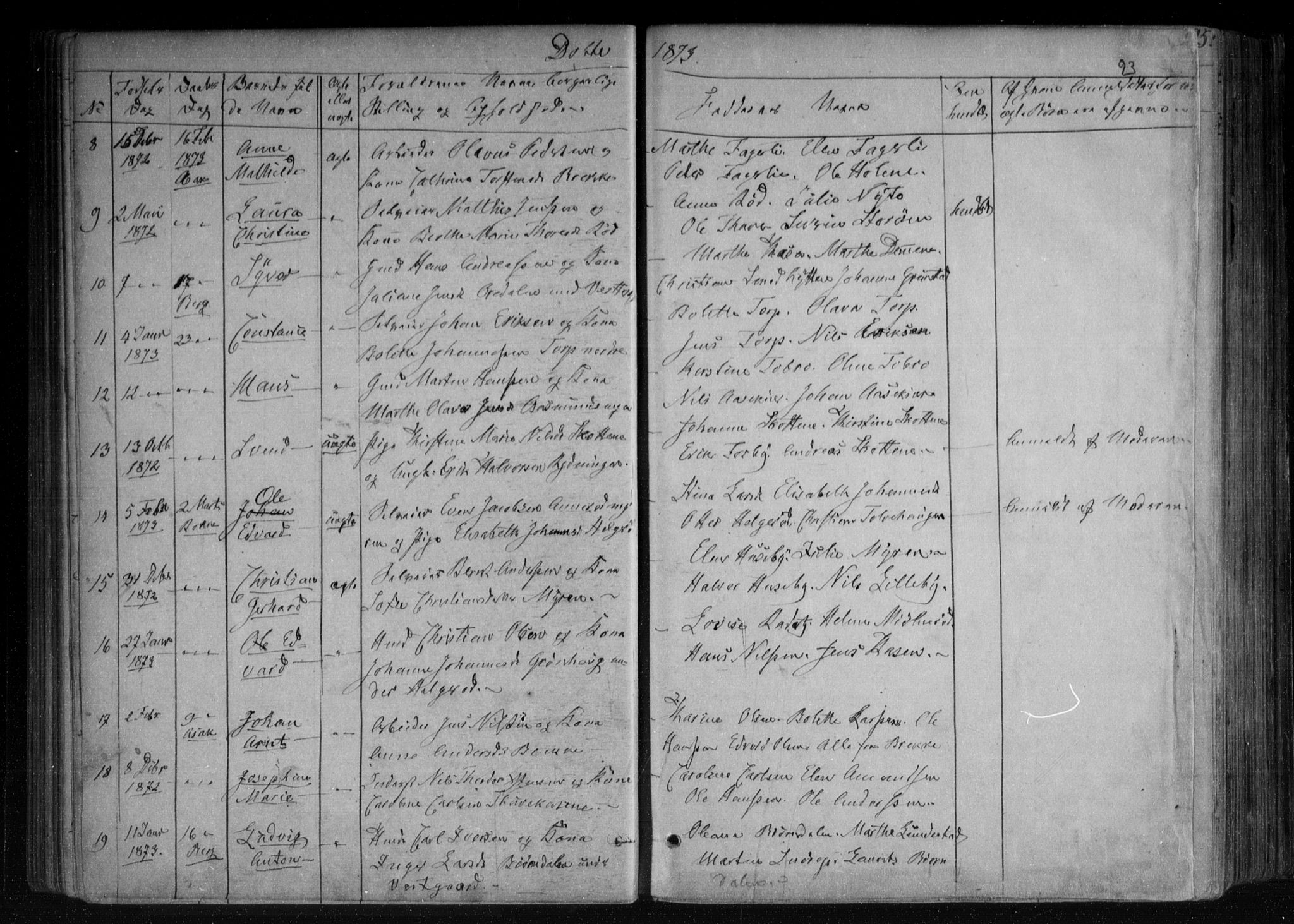 Berg prestekontor Kirkebøker, AV/SAO-A-10902/F/Fa/L0005: Parish register (official) no. I 5, 1861-1877, p. 93