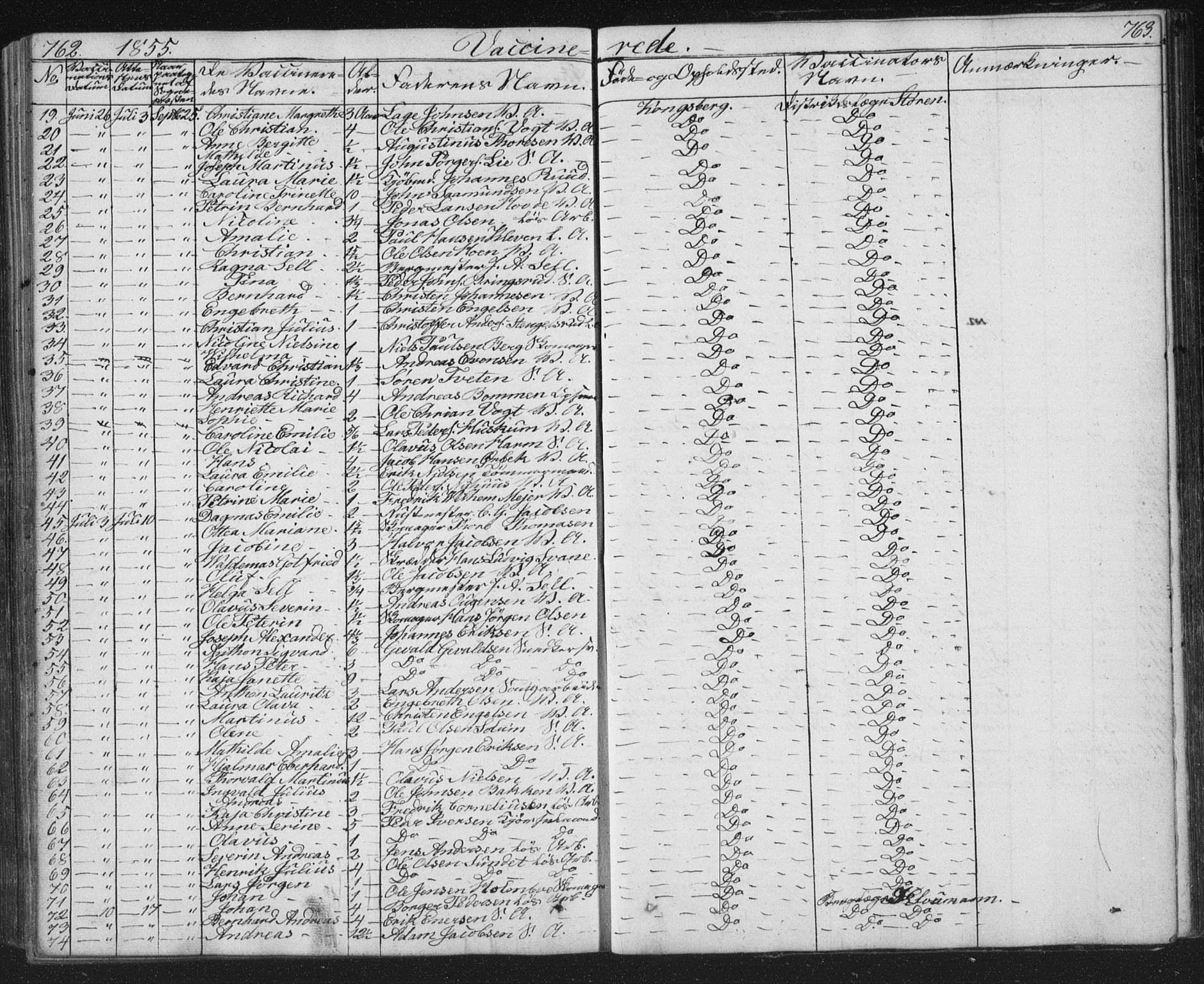 Kongsberg kirkebøker, SAKO/A-22/G/Ga/L0002: Parish register (copy) no. 2, 1839-1858, p. 762-763