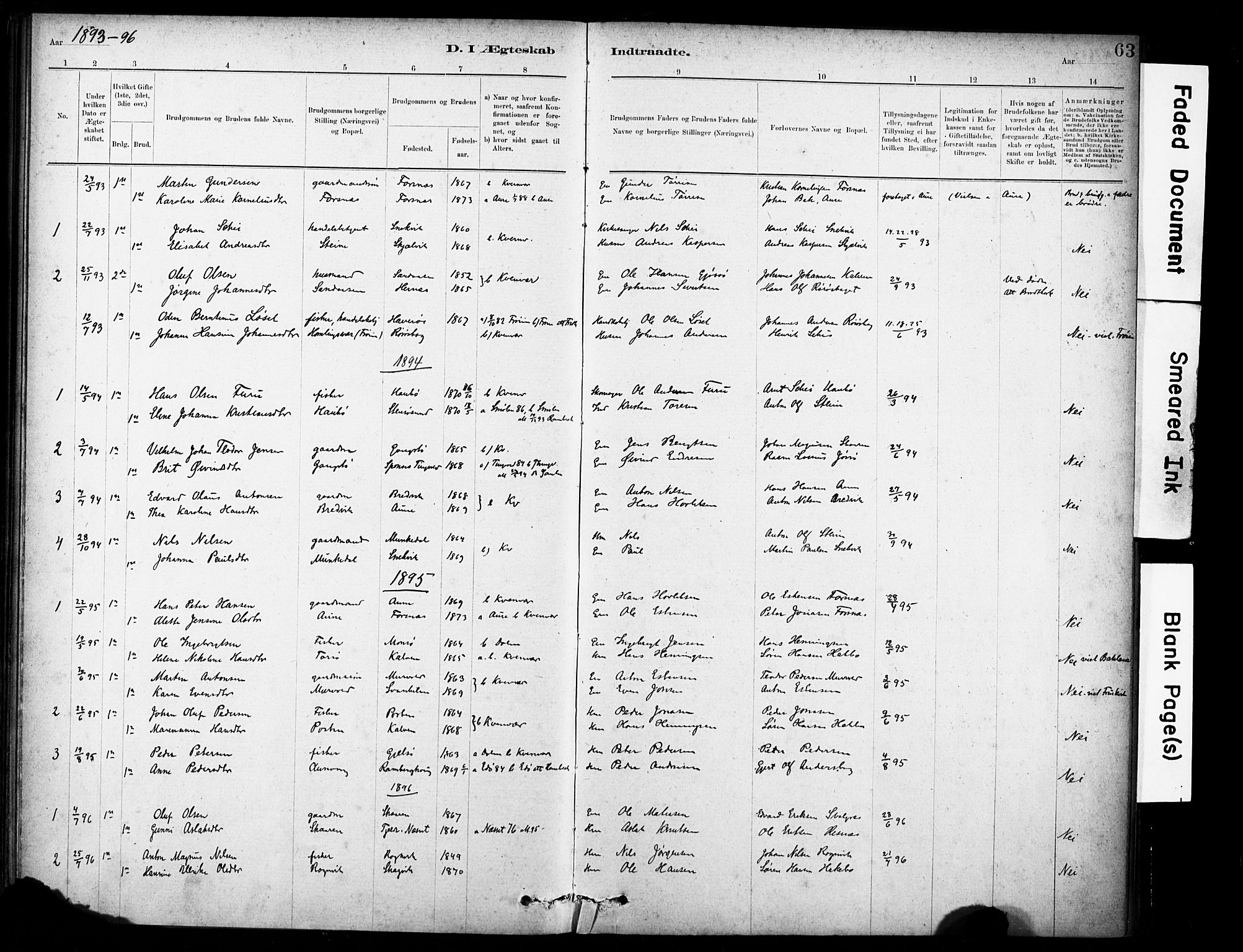Ministerialprotokoller, klokkerbøker og fødselsregistre - Sør-Trøndelag, SAT/A-1456/635/L0551: Parish register (official) no. 635A01, 1882-1899, p. 63