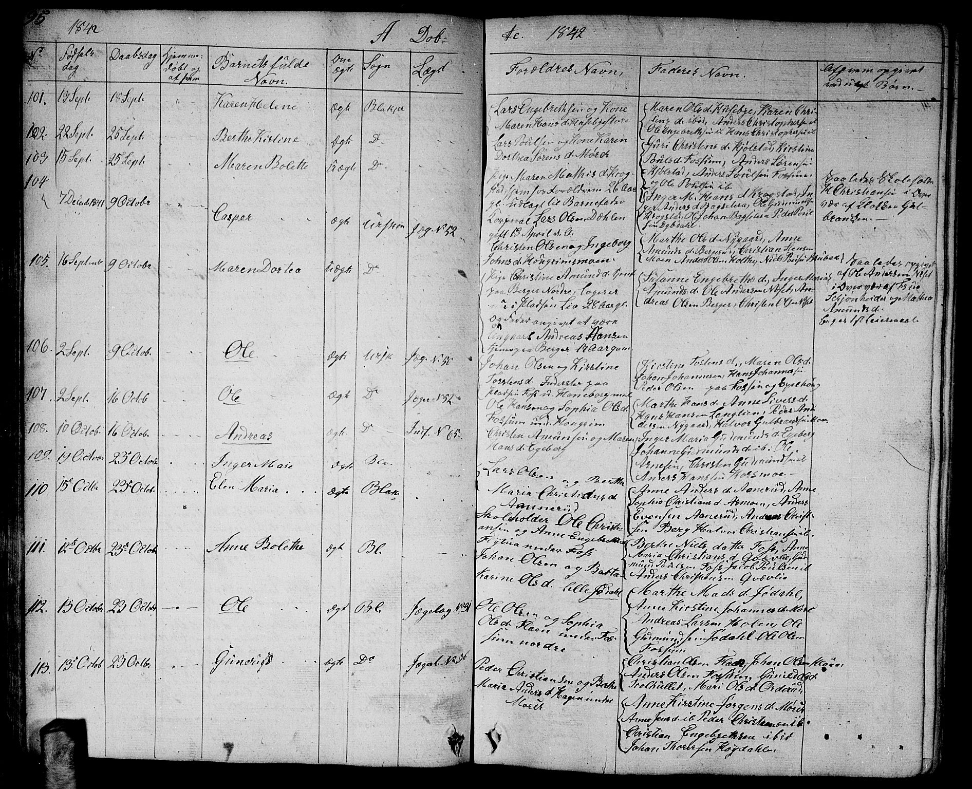 Aurskog prestekontor Kirkebøker, AV/SAO-A-10304a/G/Ga/L0002: Parish register (copy) no. I 2, 1829-1857, p. 95