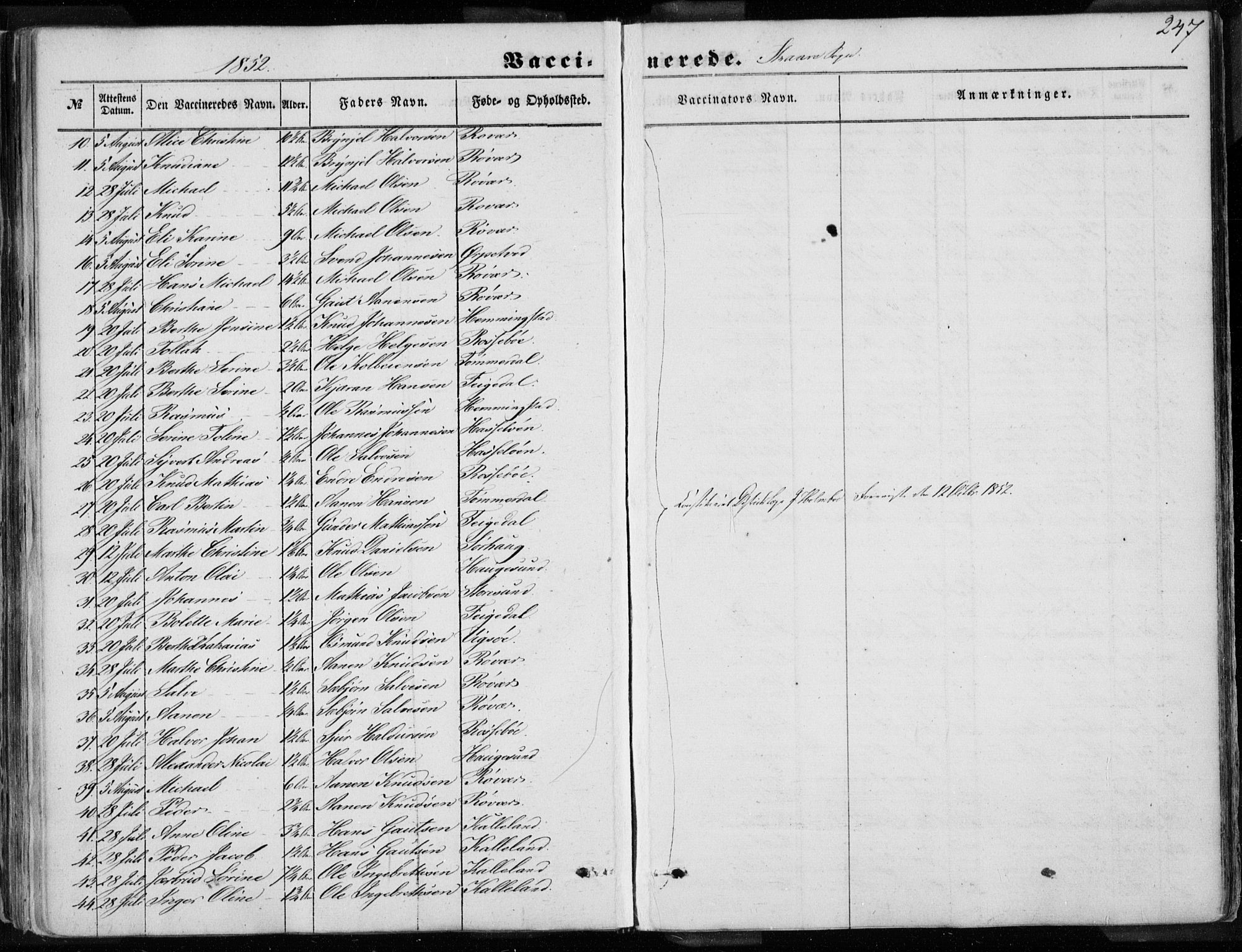 Torvastad sokneprestkontor, AV/SAST-A -101857/H/Ha/Haa/L0009: Parish register (official) no. A 9, 1847-1856, p. 247