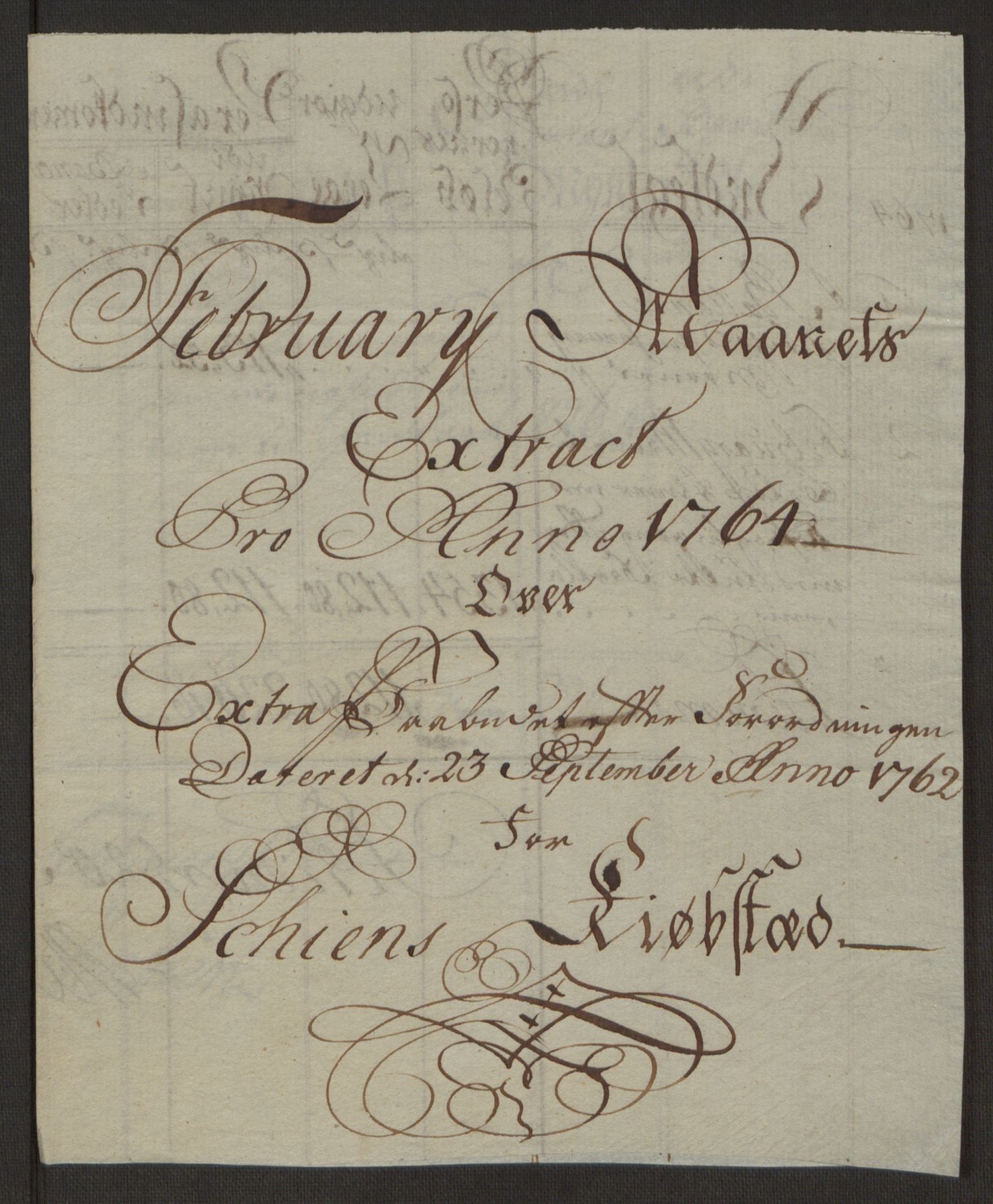 Rentekammeret inntil 1814, Reviderte regnskaper, Byregnskaper, AV/RA-EA-4066/R/Rj/L0198/0001: [J4] Kontribusjonsregnskap / Ekstraskatt, 1762-1768, p. 185