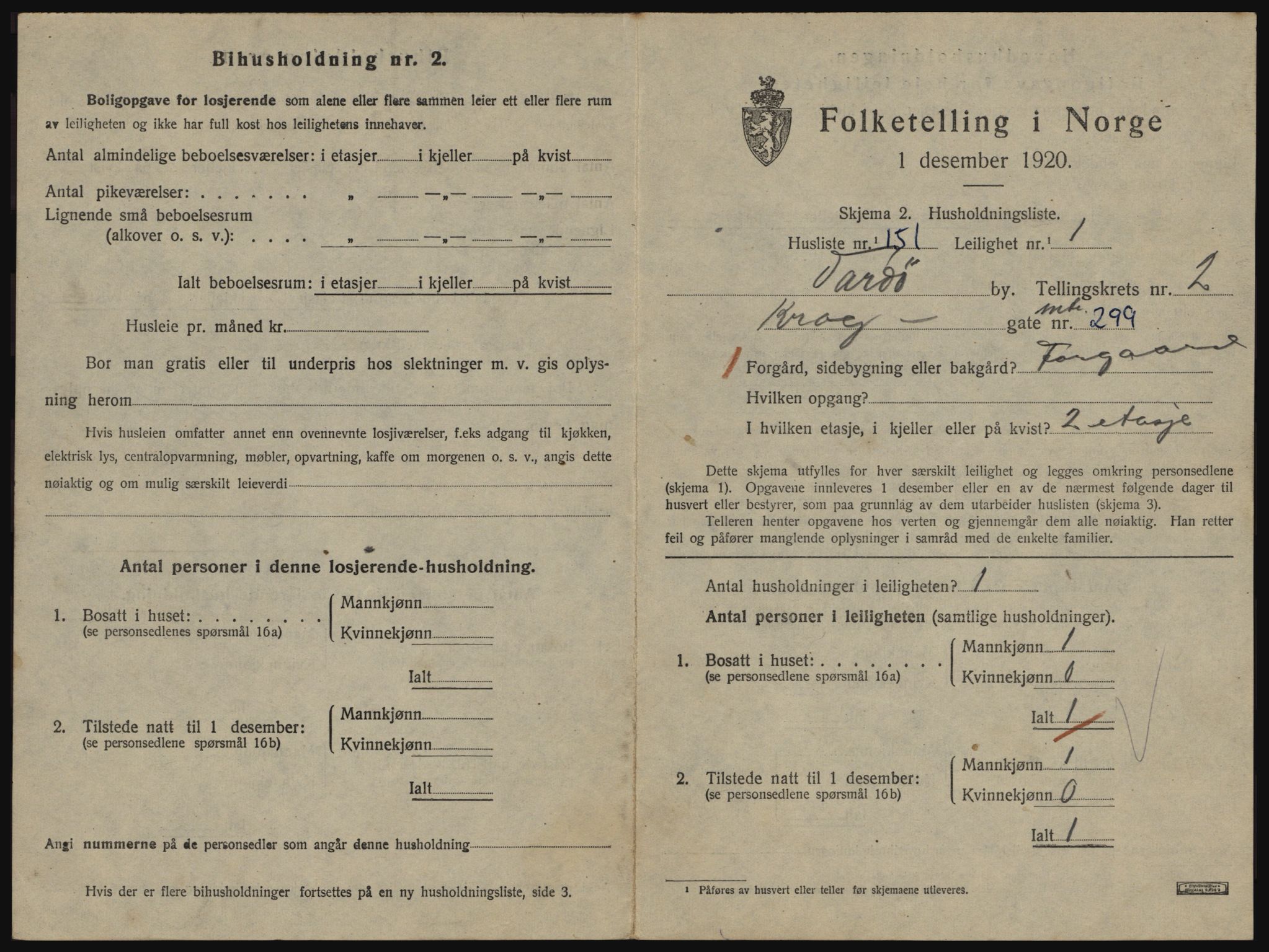 SATØ, 1920 census for Vardø, 1920, p. 2321