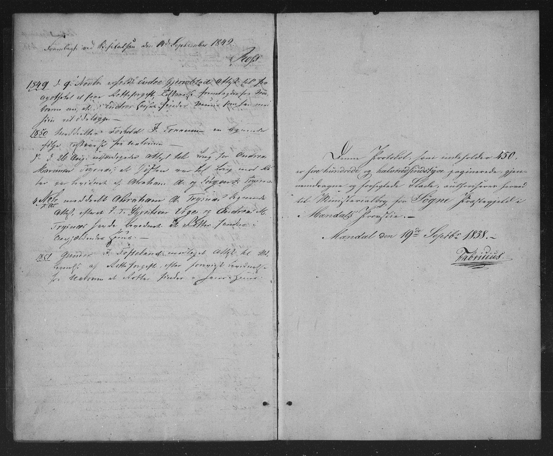 Søgne sokneprestkontor, SAK/1111-0037/F/Fa/Fab/L0009: Parish register (official) no. A 9, 1838-1853, p. 451