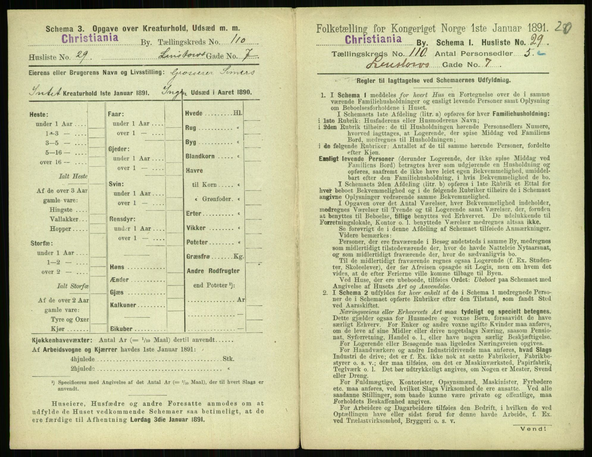 RA, 1891 census for 0301 Kristiania, 1891, p. 57118