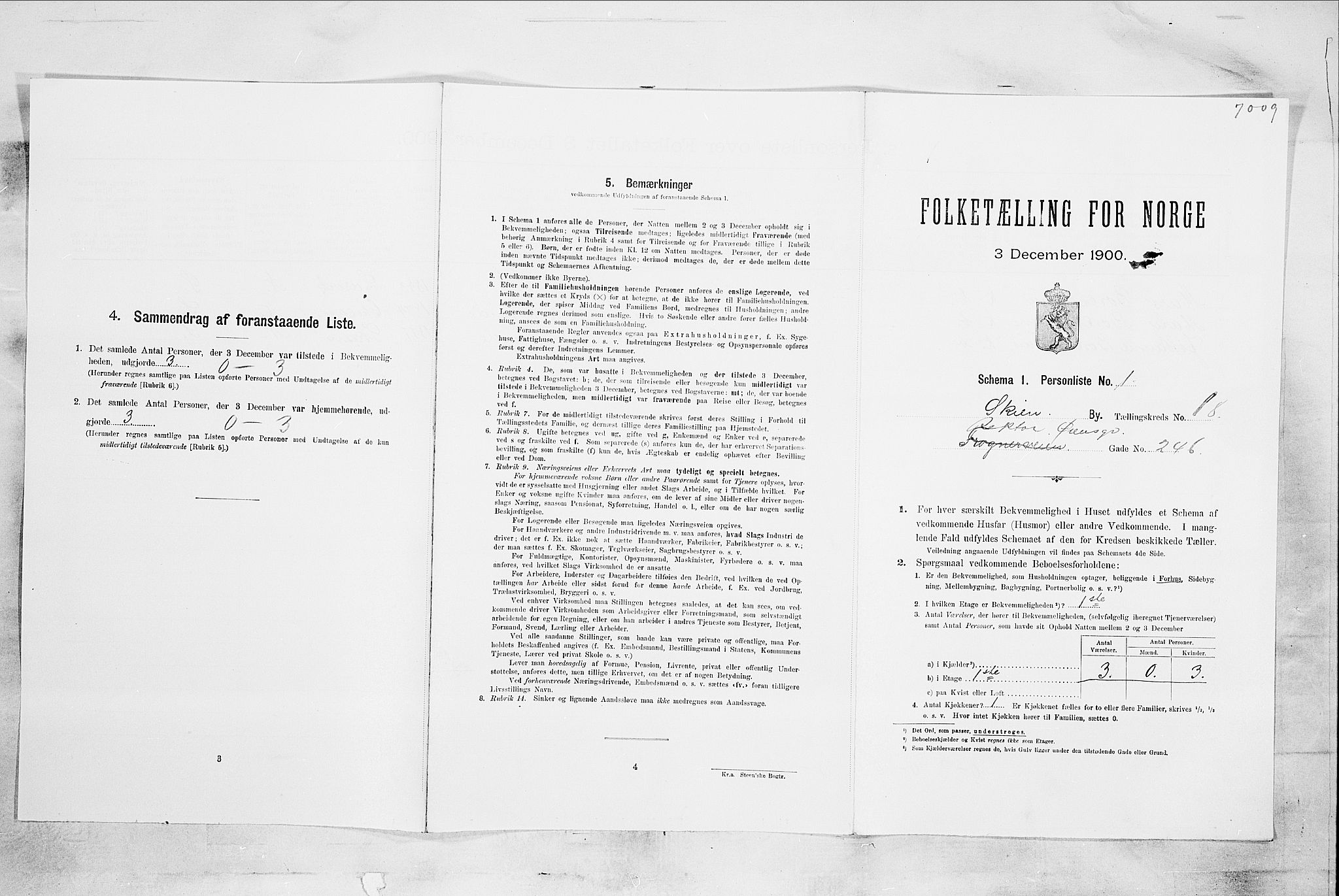 SAKO, 1900 census for Skien, 1900, p. 3304