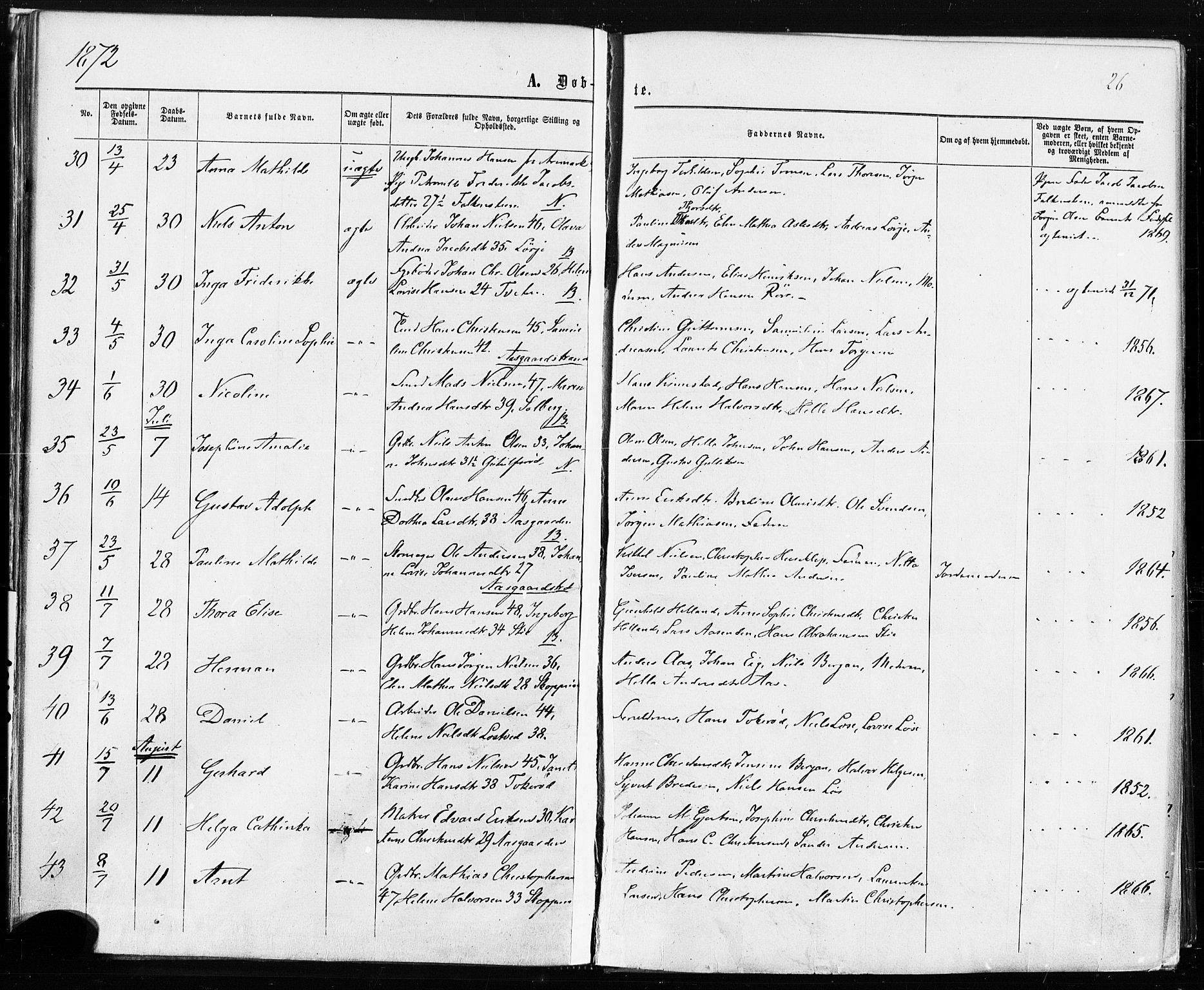 Borre kirkebøker, AV/SAKO-A-338/F/Fa/L0008: Parish register (official) no. I 8, 1868-1877, p. 26