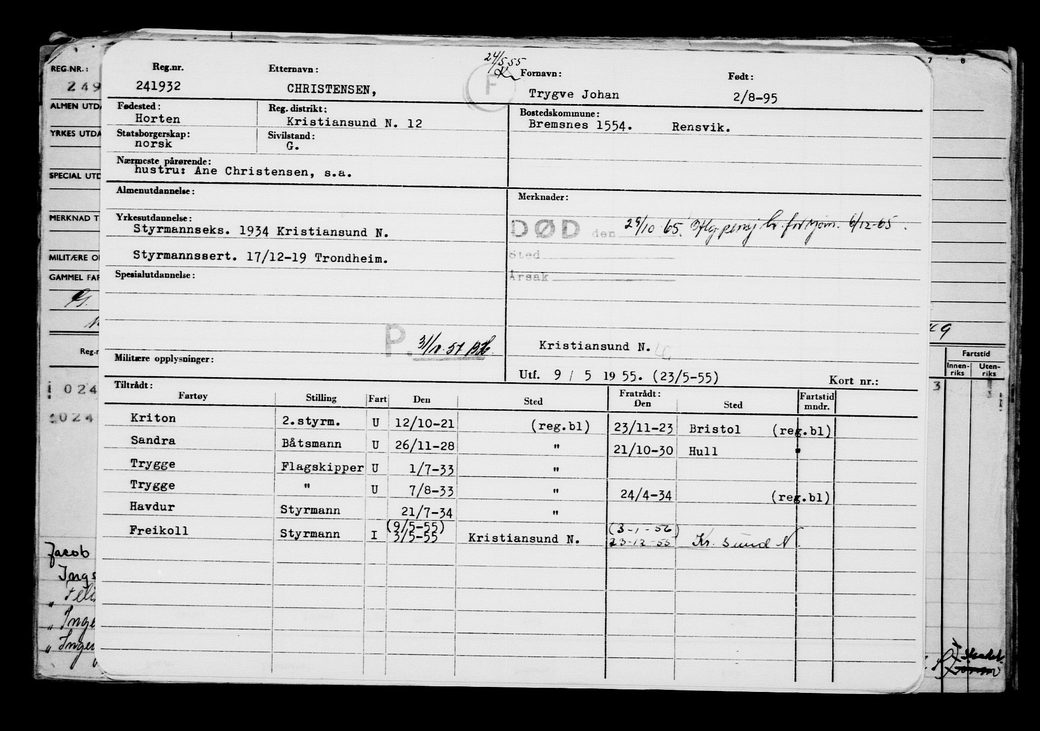 Direktoratet for sjømenn, AV/RA-S-3545/G/Gb/L0019: Hovedkort, 1895, p. 290