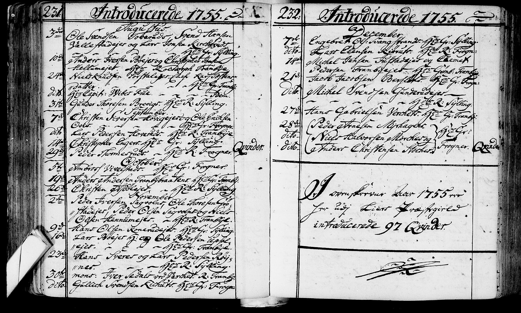 Lier kirkebøker, AV/SAKO-A-230/F/Fa/L0004: Parish register (official) no. I 4, 1749-1764, p. 231-232