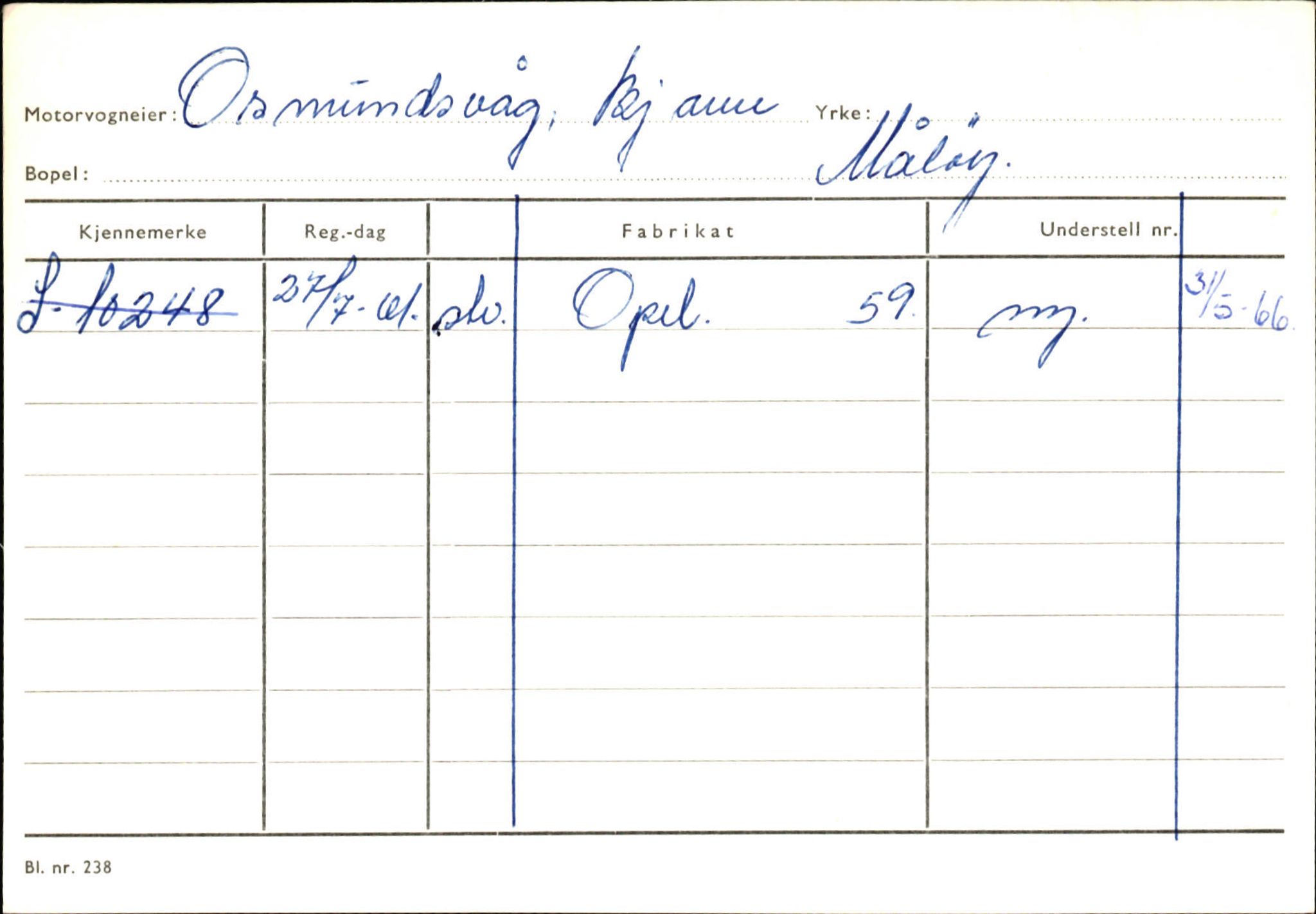 Statens vegvesen, Sogn og Fjordane vegkontor, AV/SAB-A-5301/4/F/L0144: Registerkort Vågsøy A-R, 1945-1975, p. 2234